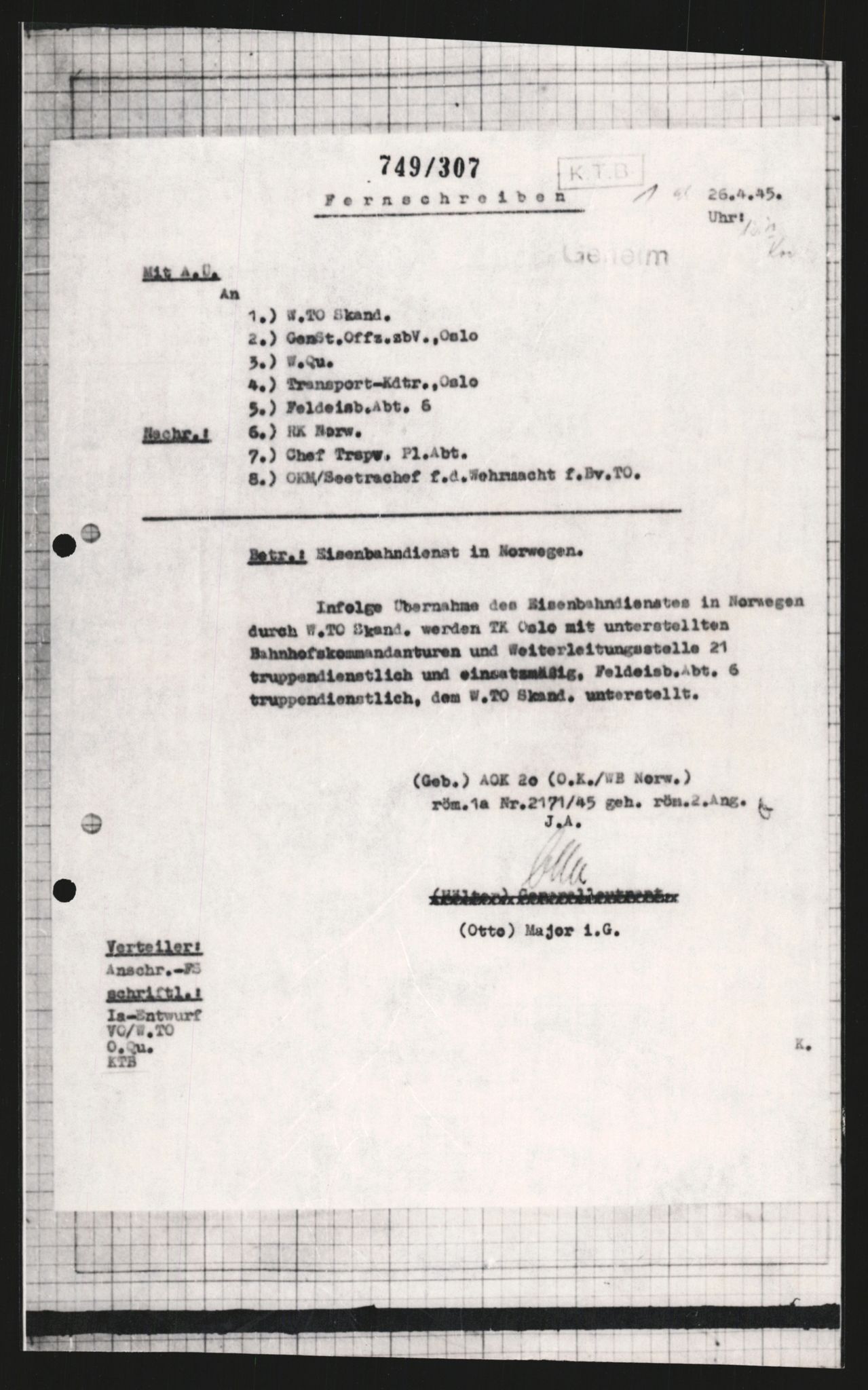 Forsvarets Overkommando. 2 kontor. Arkiv 11.4. Spredte tyske arkivsaker, AV/RA-RAFA-7031/D/Dar/Dara/L0009: Krigsdagbøker for 20. Gebirgs-Armee-Oberkommando (AOK 20), 1940-1945, p. 461