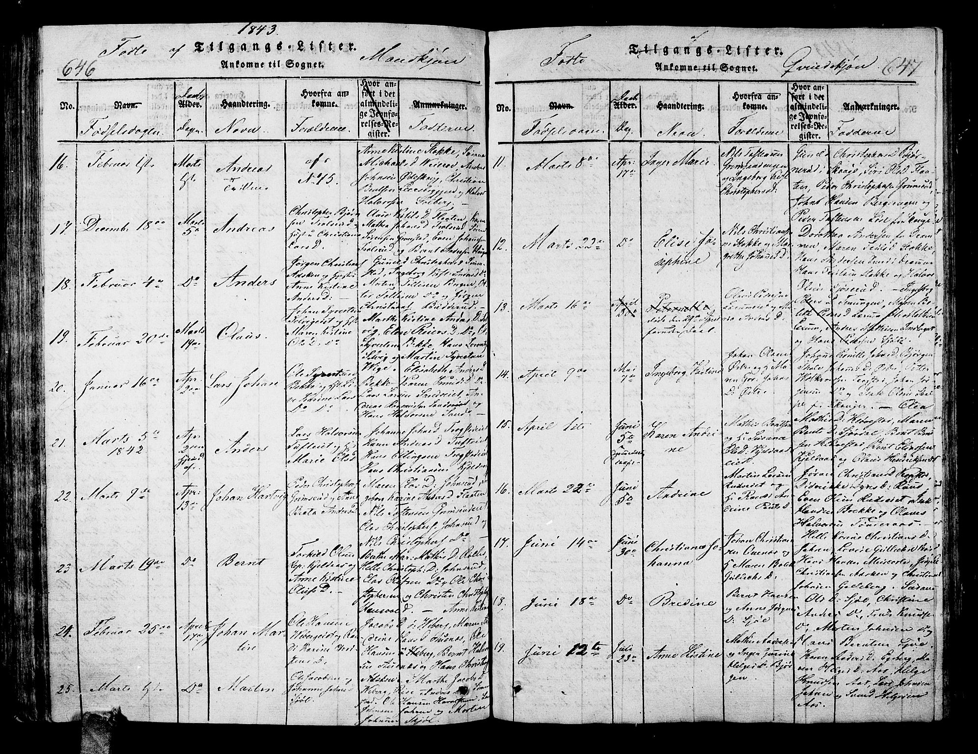 Sande Kirkebøker, SAKO/A-53/G/Ga/L0001: Parish register (copy) no. 1, 1814-1847, p. 646-647