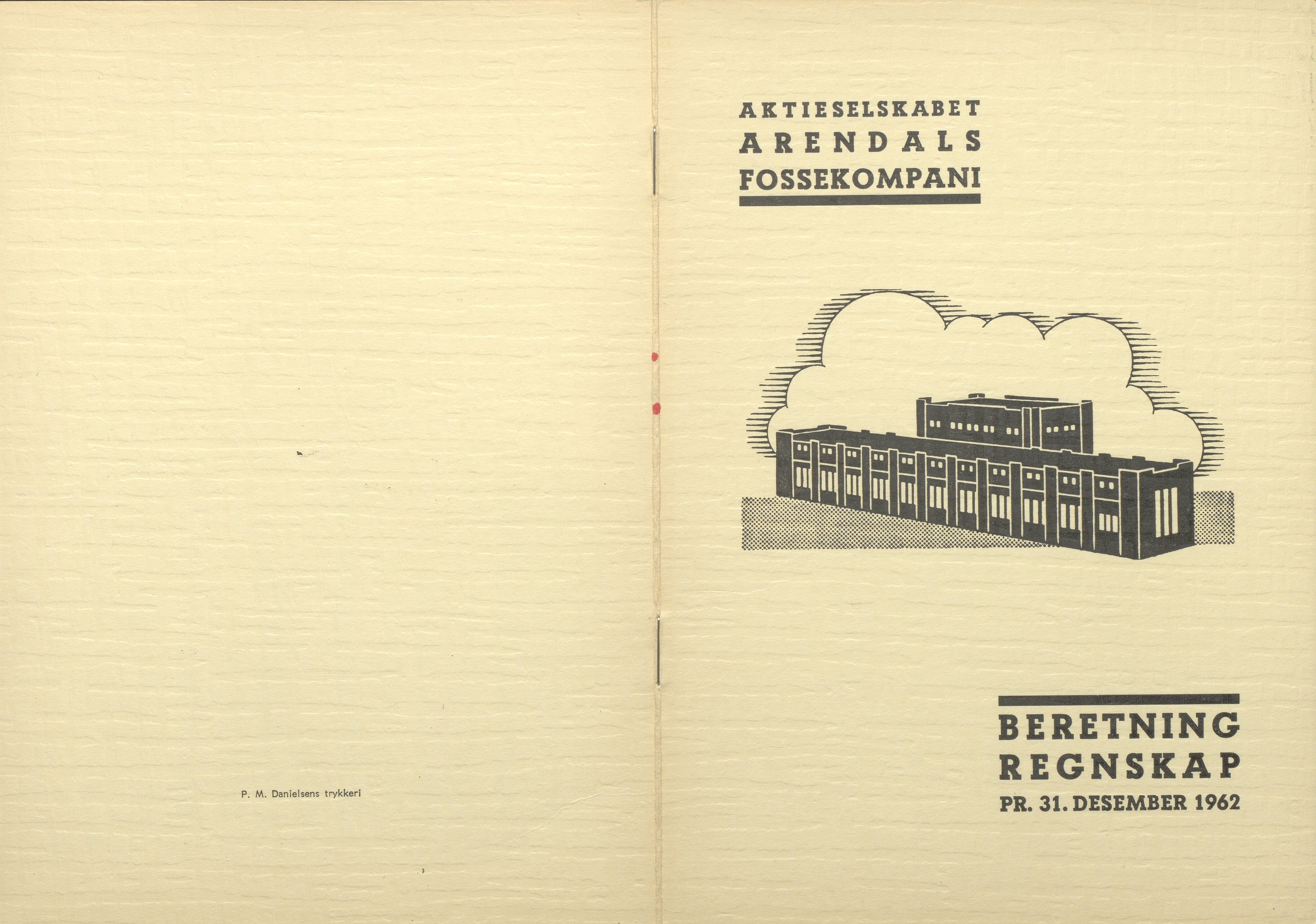 Arendals Fossekompani, AAKS/PA-2413/X/X01/L0001/0012: Beretninger, regnskap, balansekonto, gevinst- og tapskonto / Beretning, regnskap 1945 - 1962, 1945-1962, p. 107