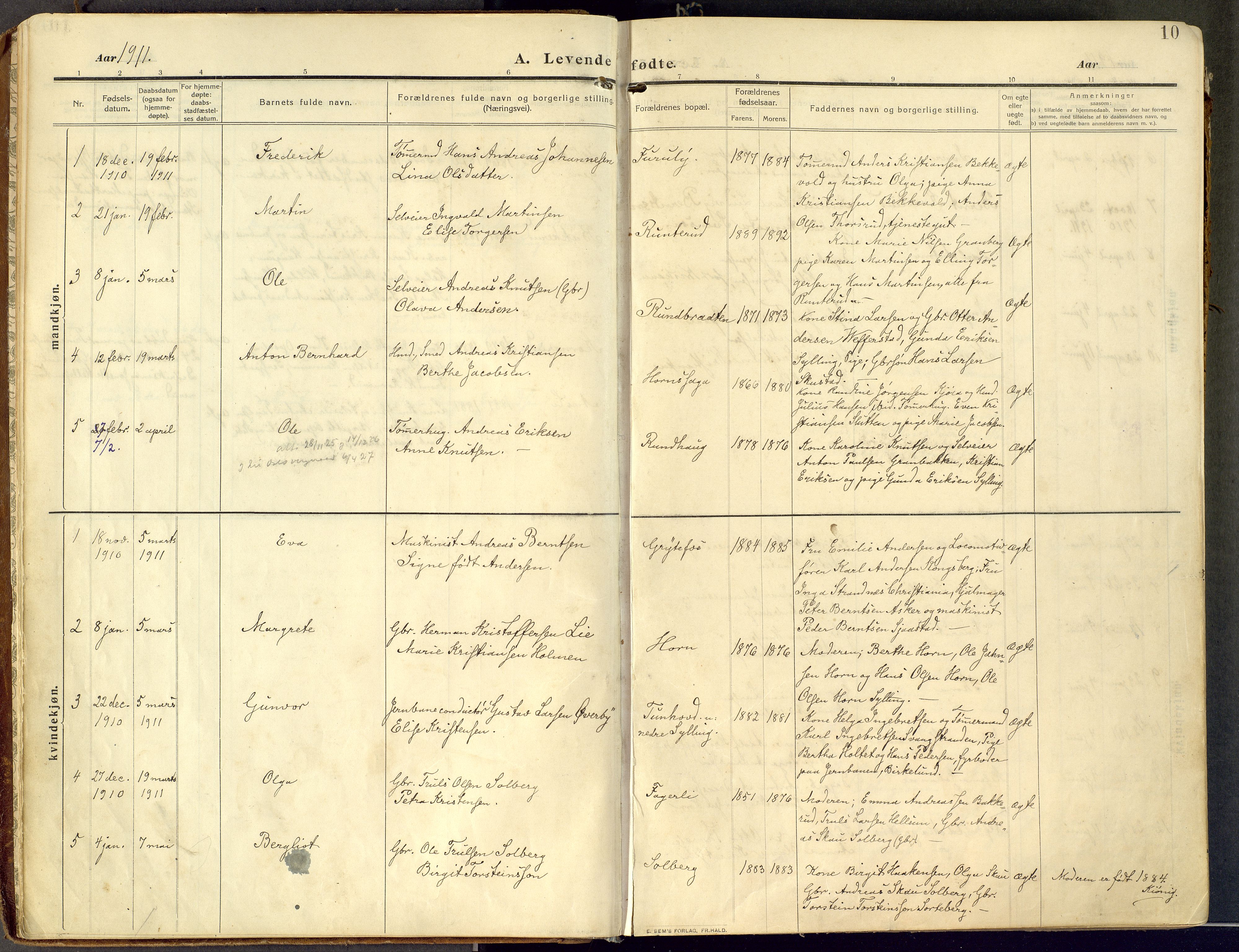 Parish register (official) no. III 1, 1910-1936, p. 10