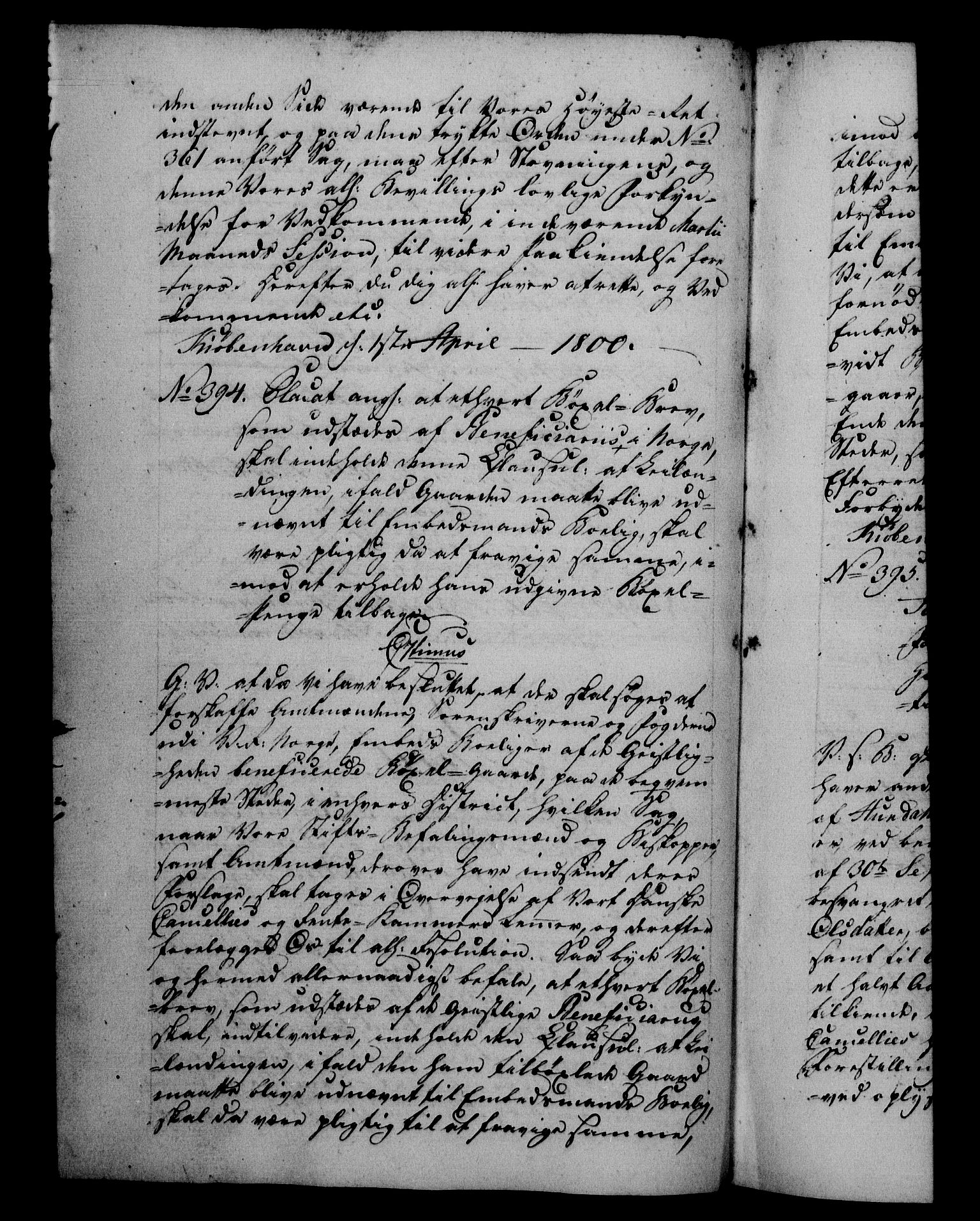 Danske Kanselli 1800-1814, RA/EA-3024/H/Hf/Hfb/Hfba/L0001: Registranter, 1800-1801, p. 132b