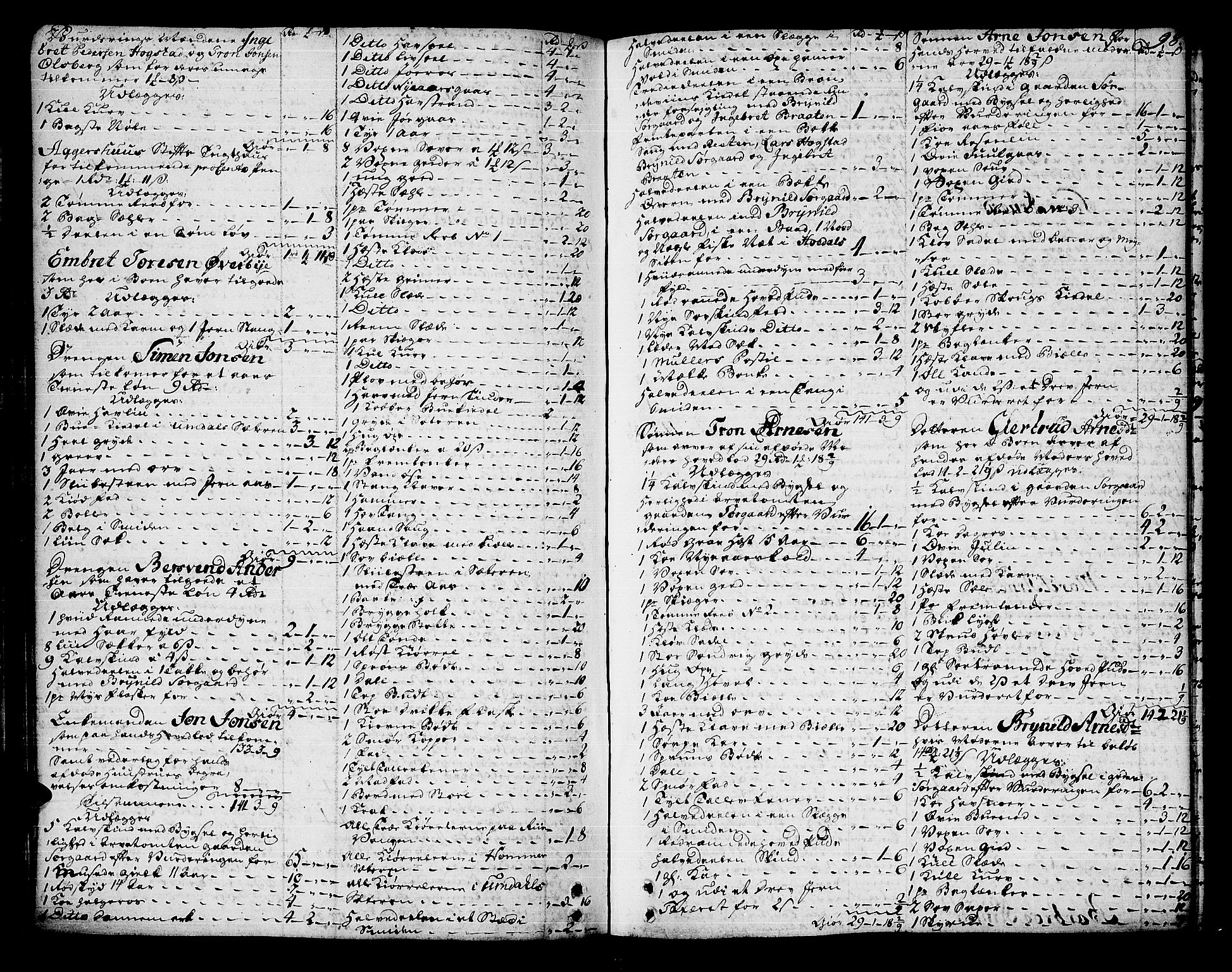 Østerdalen sorenskriveri, SAH/TING-032/J/Ja/L0001: Skifteprotokoll, 1772-1773, p. 97b-98a