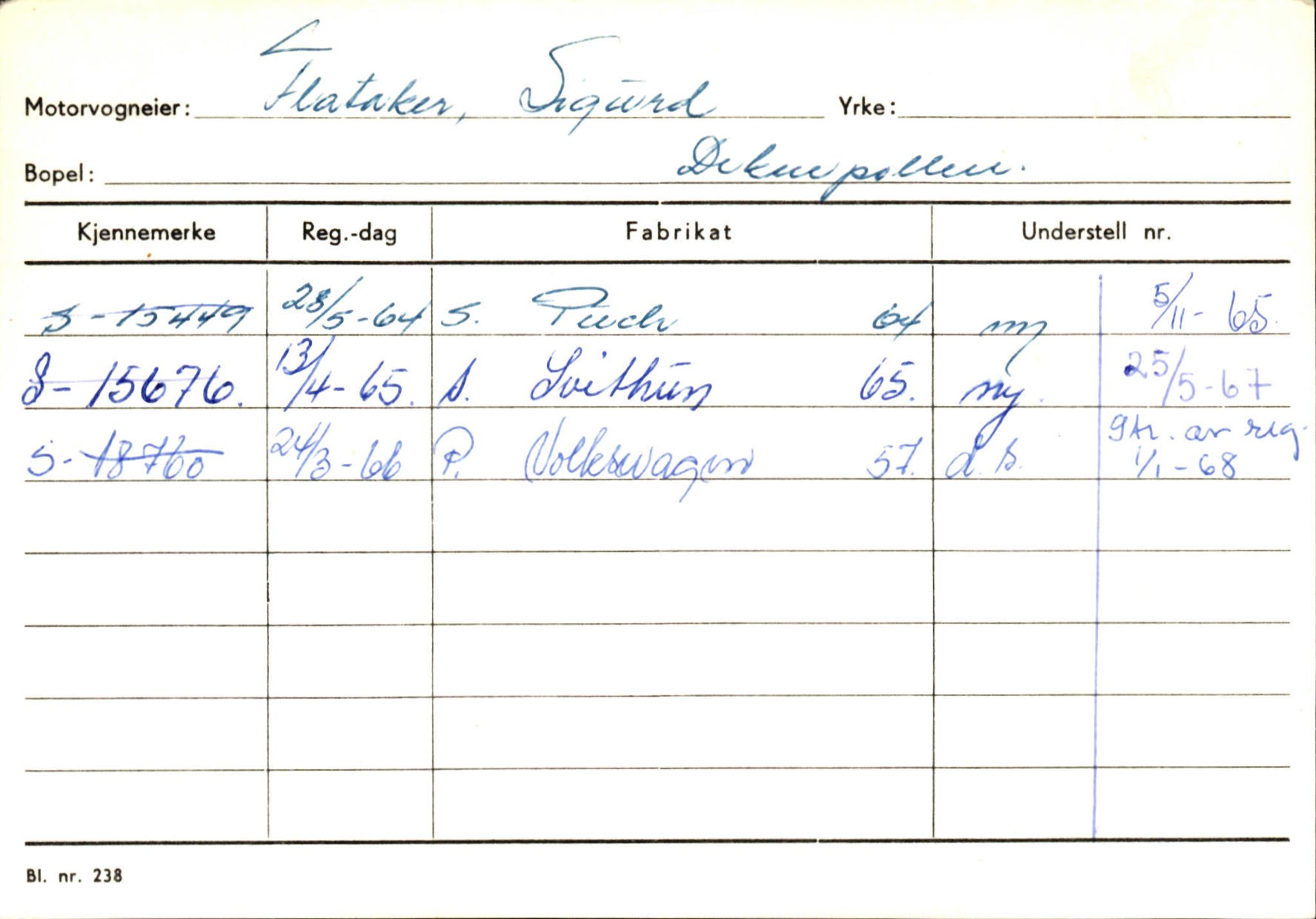 Statens vegvesen, Sogn og Fjordane vegkontor, SAB/A-5301/4/F/L0144: Registerkort Vågsøy A-R, 1945-1975, p. 564