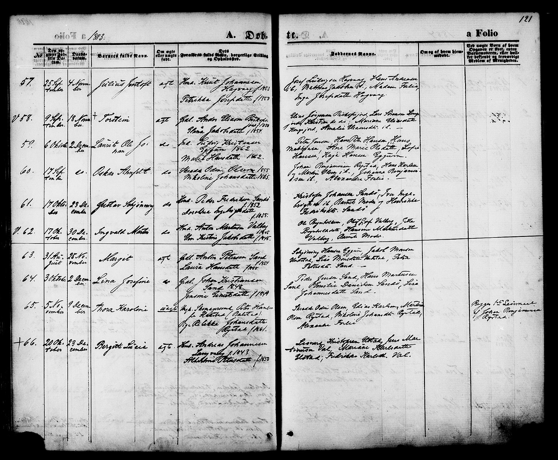 Ministerialprotokoller, klokkerbøker og fødselsregistre - Nordland, AV/SAT-A-1459/880/L1132: Parish register (official) no. 880A06, 1869-1887, p. 121