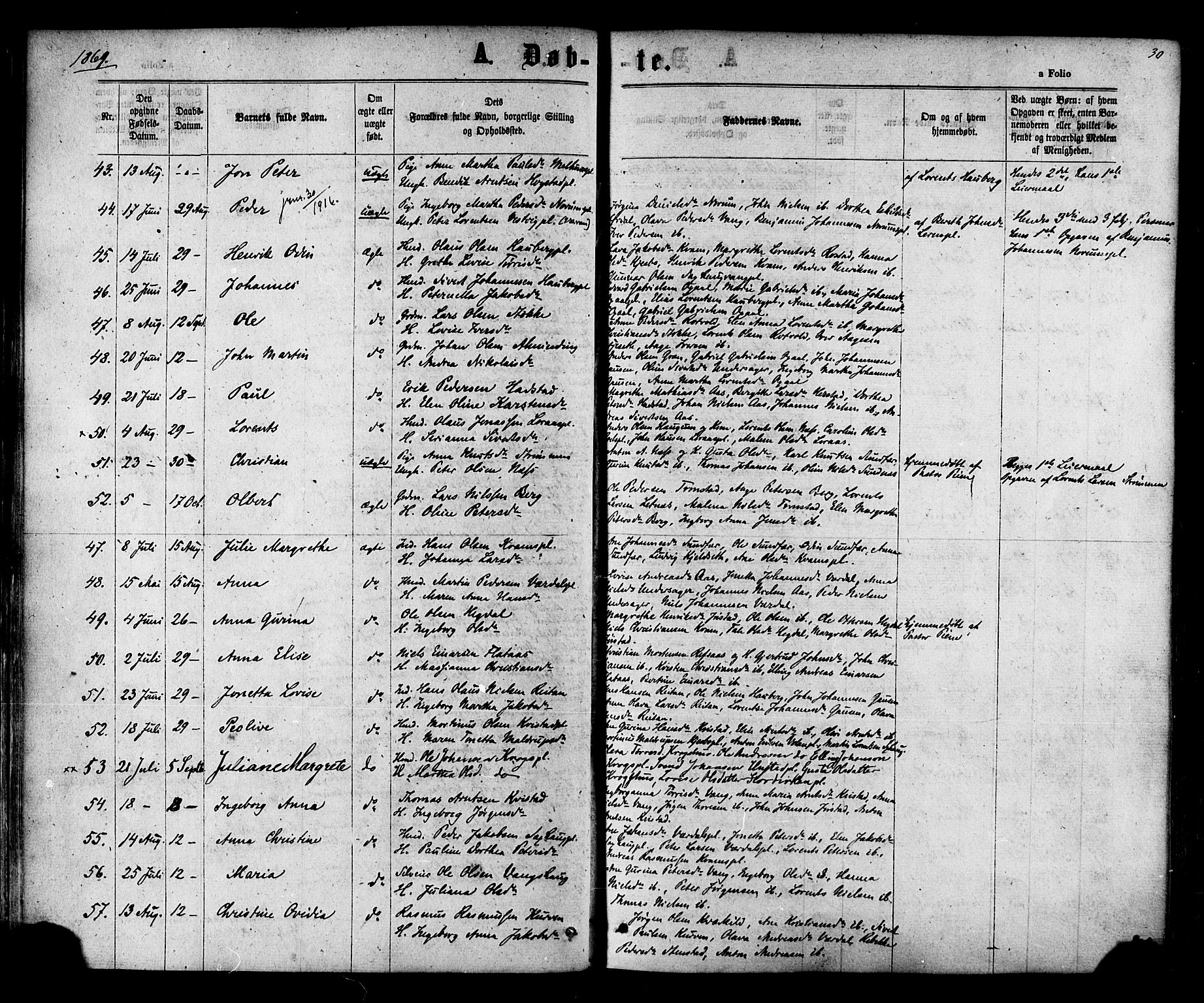 Ministerialprotokoller, klokkerbøker og fødselsregistre - Nord-Trøndelag, SAT/A-1458/730/L0284: Parish register (official) no. 730A09, 1866-1878, p. 30