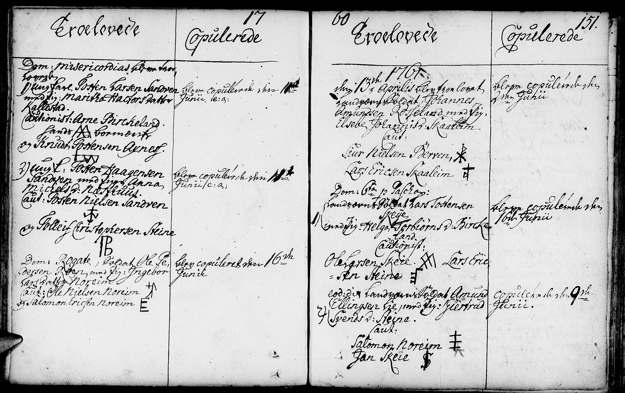 Kvam sokneprestembete, SAB/A-76201/H/Haa: Parish register (official) no. A 3, 1743-1795, p. 151