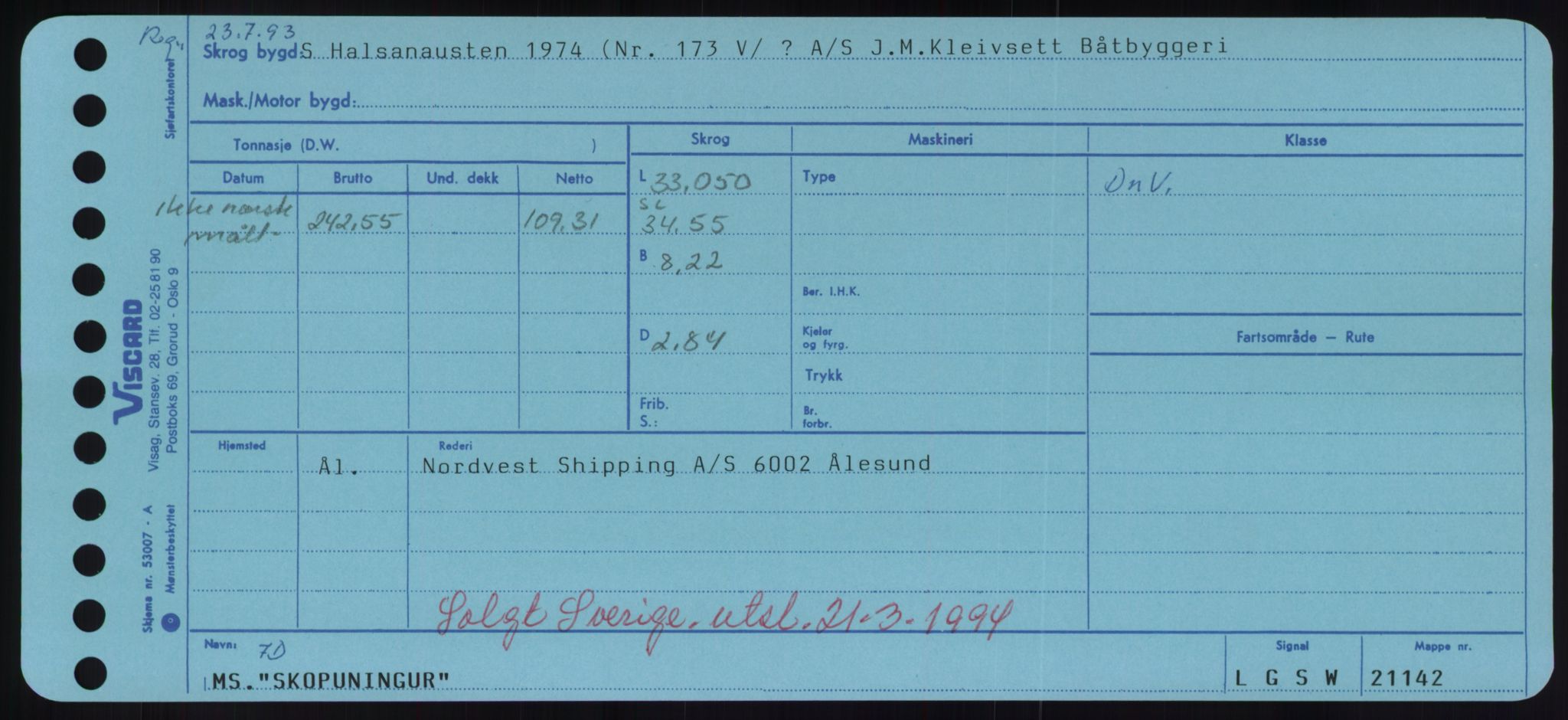 Sjøfartsdirektoratet med forløpere, Skipsmålingen, RA/S-1627/H/Hd/L0034: Fartøy, Sk-Slå, p. 251