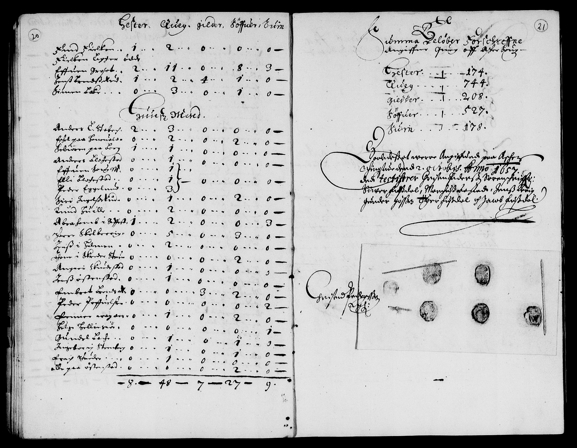 Rentekammeret inntil 1814, Reviderte regnskaper, Lensregnskaper, AV/RA-EA-5023/R/Rb/Rba/L0244: Akershus len, 1657