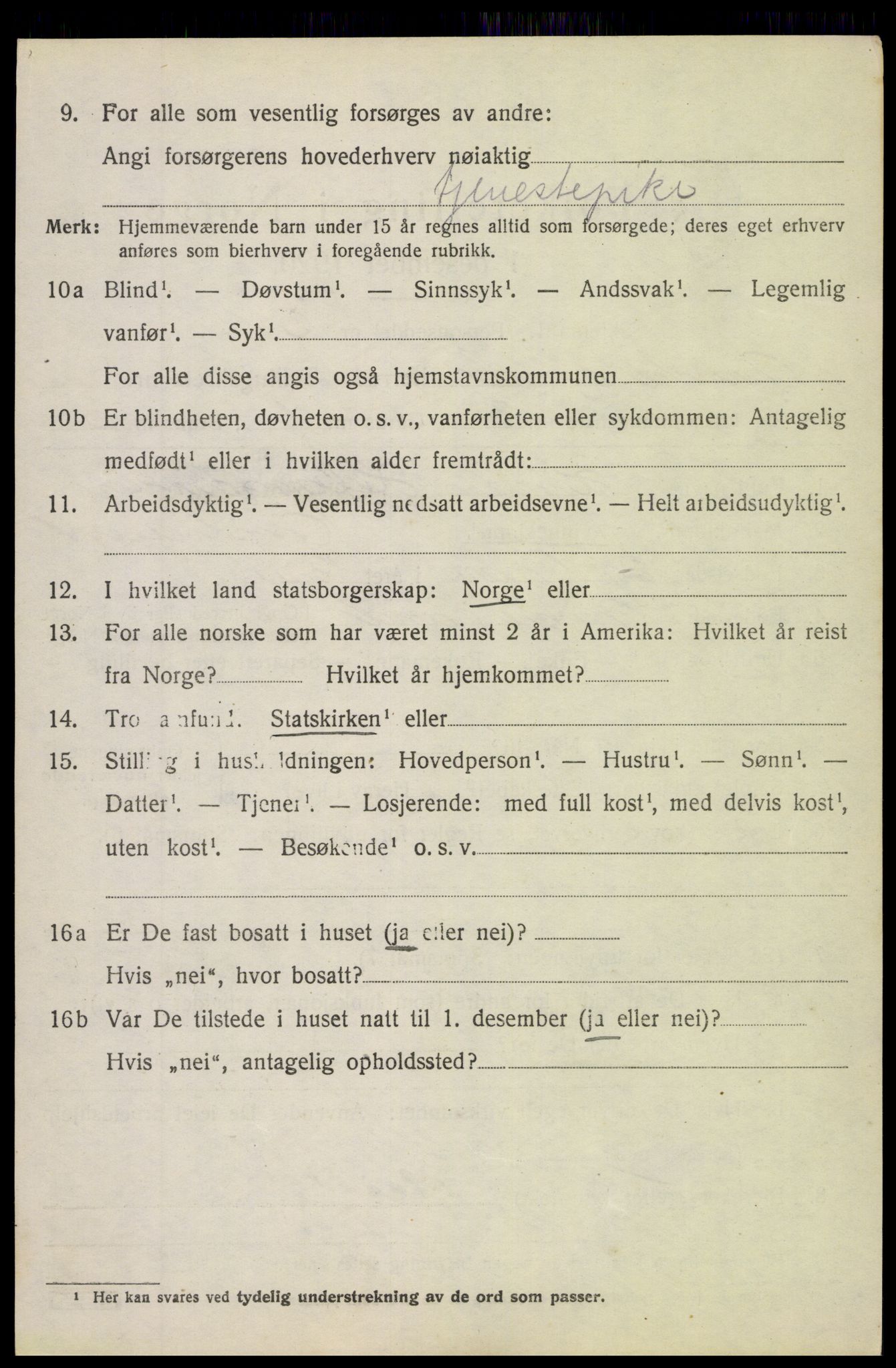 SAH, 1920 census for Nordre Land, 1920, p. 5657