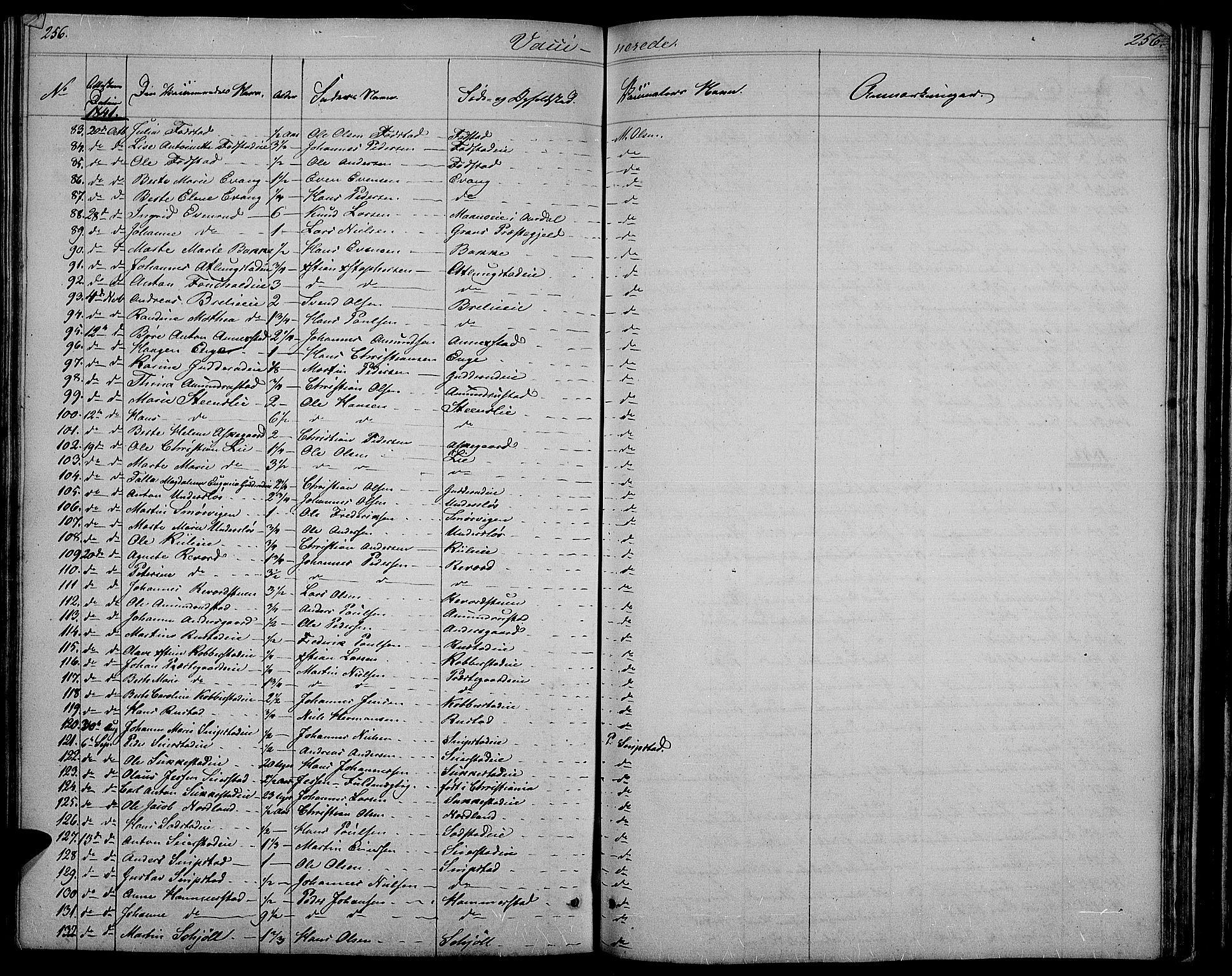 Østre Toten prestekontor, SAH/PREST-104/H/Ha/Hab/L0002: Parish register (copy) no. 2, 1840-1847, p. 256