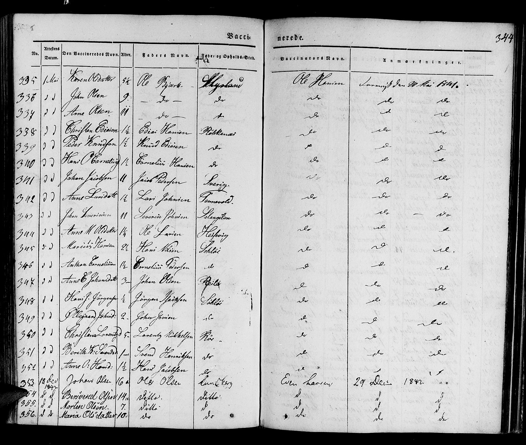 Ibestad sokneprestembete, SATØ/S-0077/H/Ha/Haa/L0006kirke: Parish register (official) no. 6, 1837-1850, p. 344