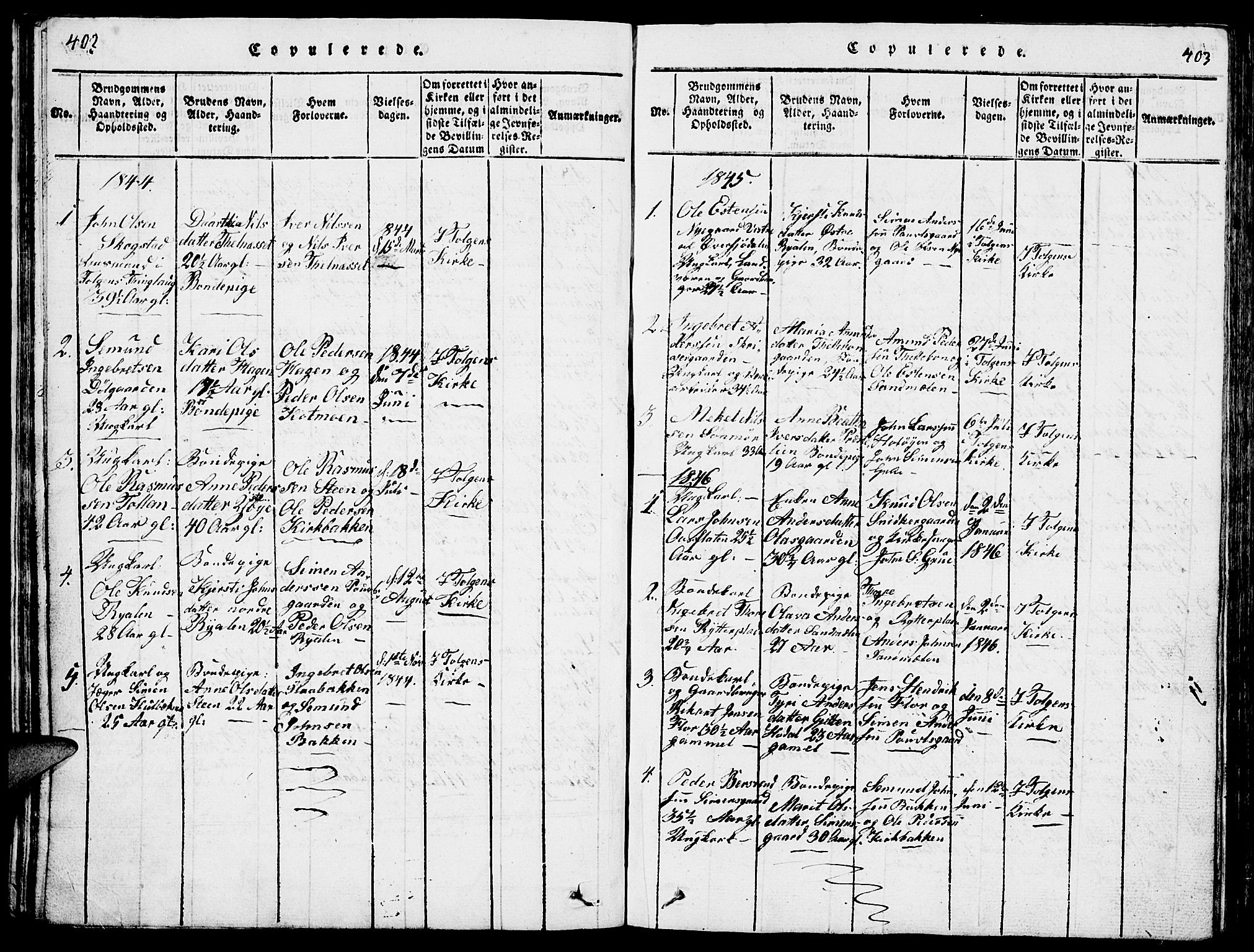 Tolga prestekontor, AV/SAH-PREST-062/L/L0001: Parish register (copy) no. 1, 1814-1877, p. 402-403