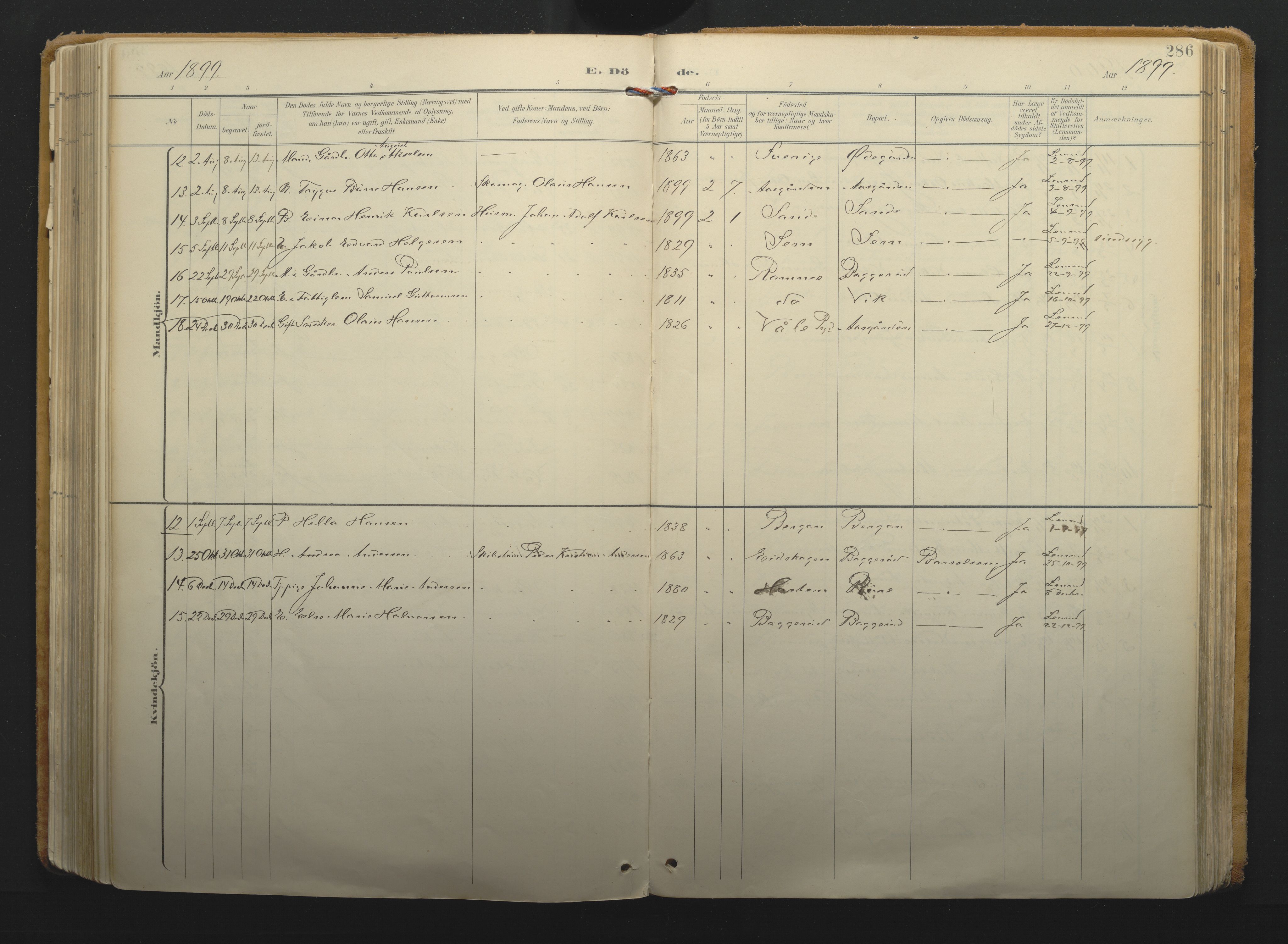 Borre kirkebøker, AV/SAKO-A-338/F/Fa/L0011: Parish register (official) no. I 11, 1897-1921, p. 286