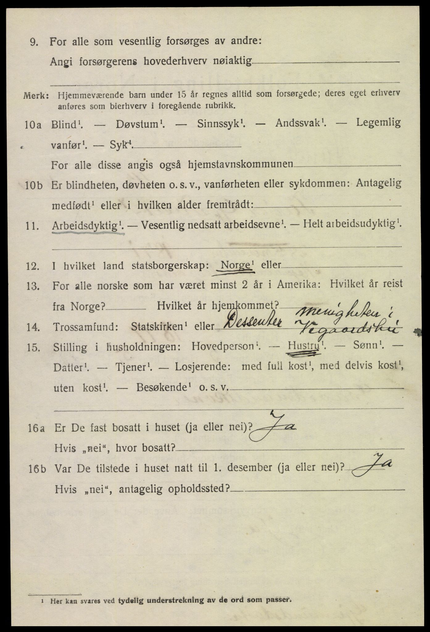 SAK, 1920 census for Åmli, 1920, p. 2262