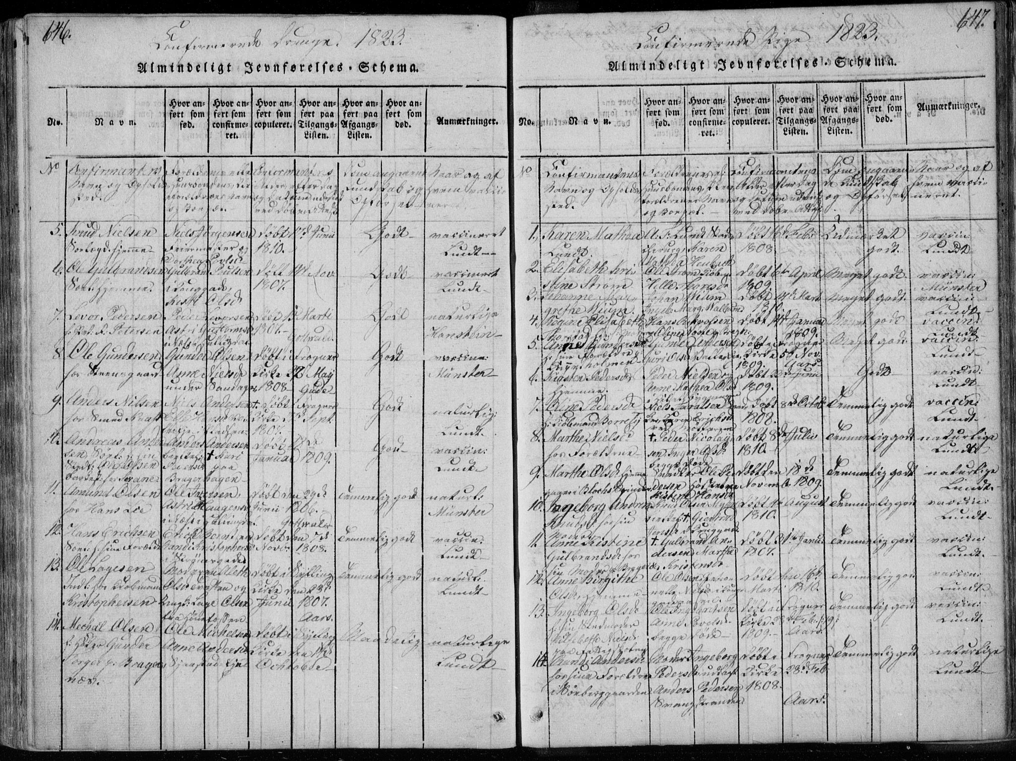 Bragernes kirkebøker, AV/SAKO-A-6/F/Fa/L0007: Parish register (official) no. I 7, 1815-1829, p. 646-647