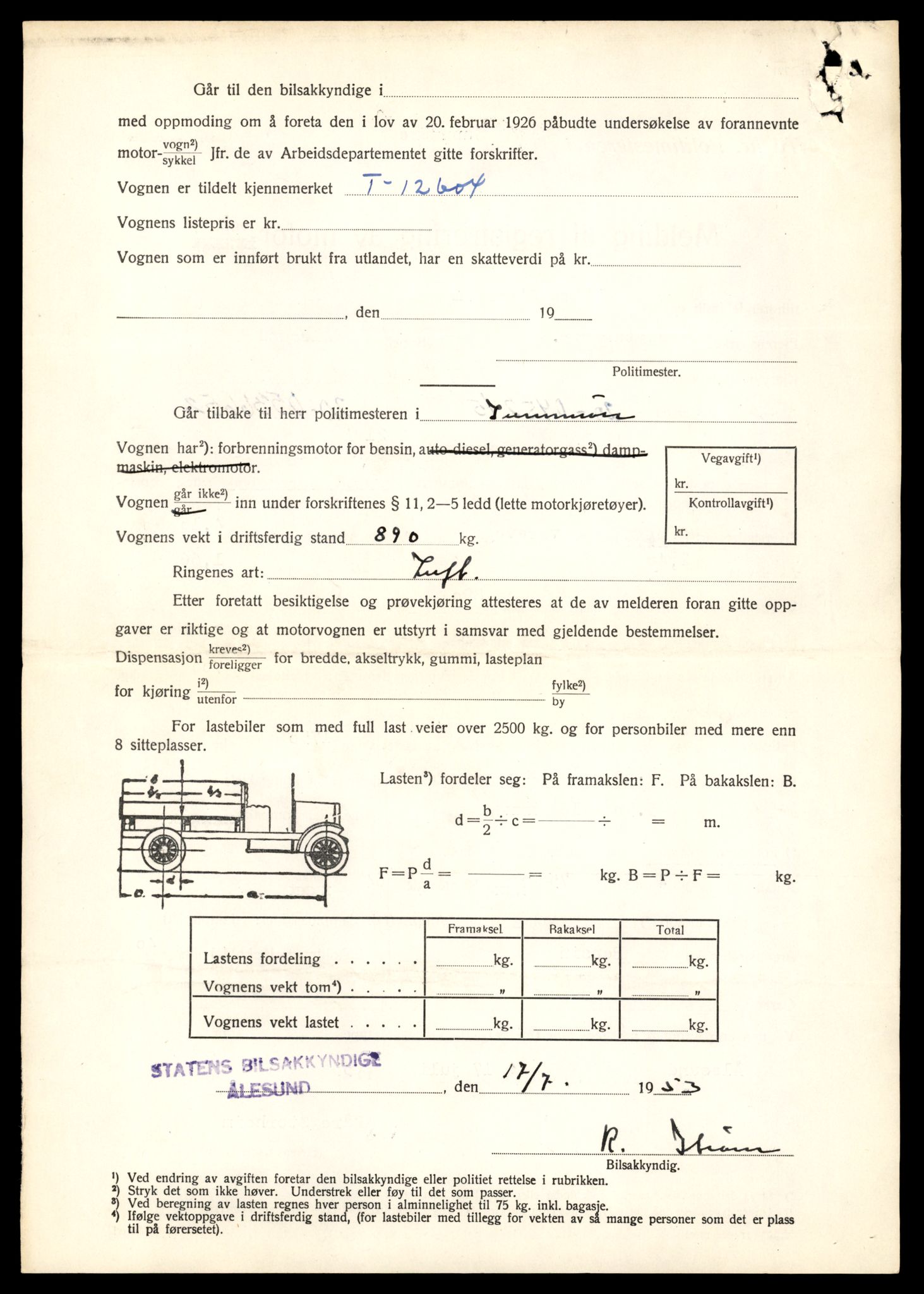 Møre og Romsdal vegkontor - Ålesund trafikkstasjon, AV/SAT-A-4099/F/Fe/L0034: Registreringskort for kjøretøy T 12500 - T 12652, 1927-1998, p. 1987