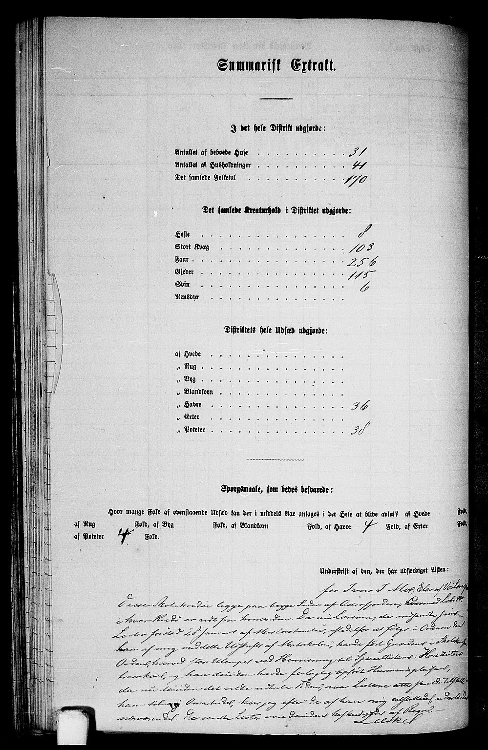 RA, 1865 census for Hosanger, 1865, p. 97