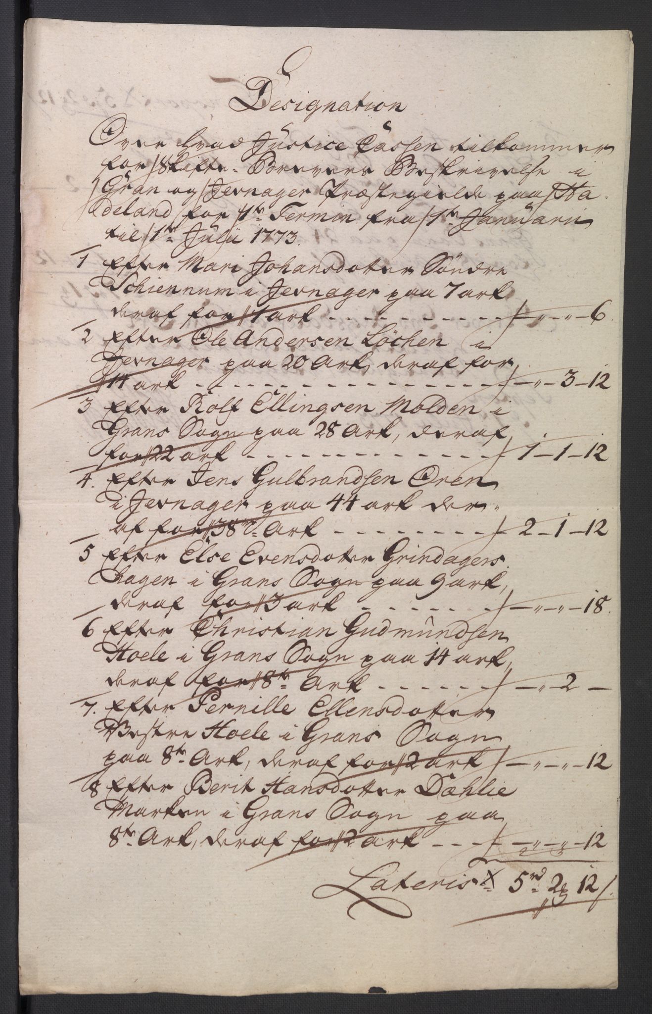 Rentekammeret inntil 1814, Reviderte regnskaper, Mindre regnskaper, AV/RA-EA-4068/Rb/L0014: Opplands amt, 1771-1779, p. 158