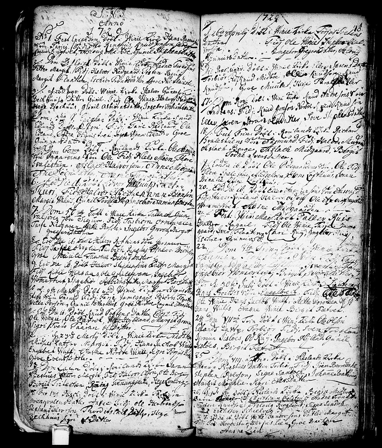 Vinje kirkebøker, SAKO/A-312/F/Fa/L0001: Parish register (official) no. I 1, 1717-1766, p. 78