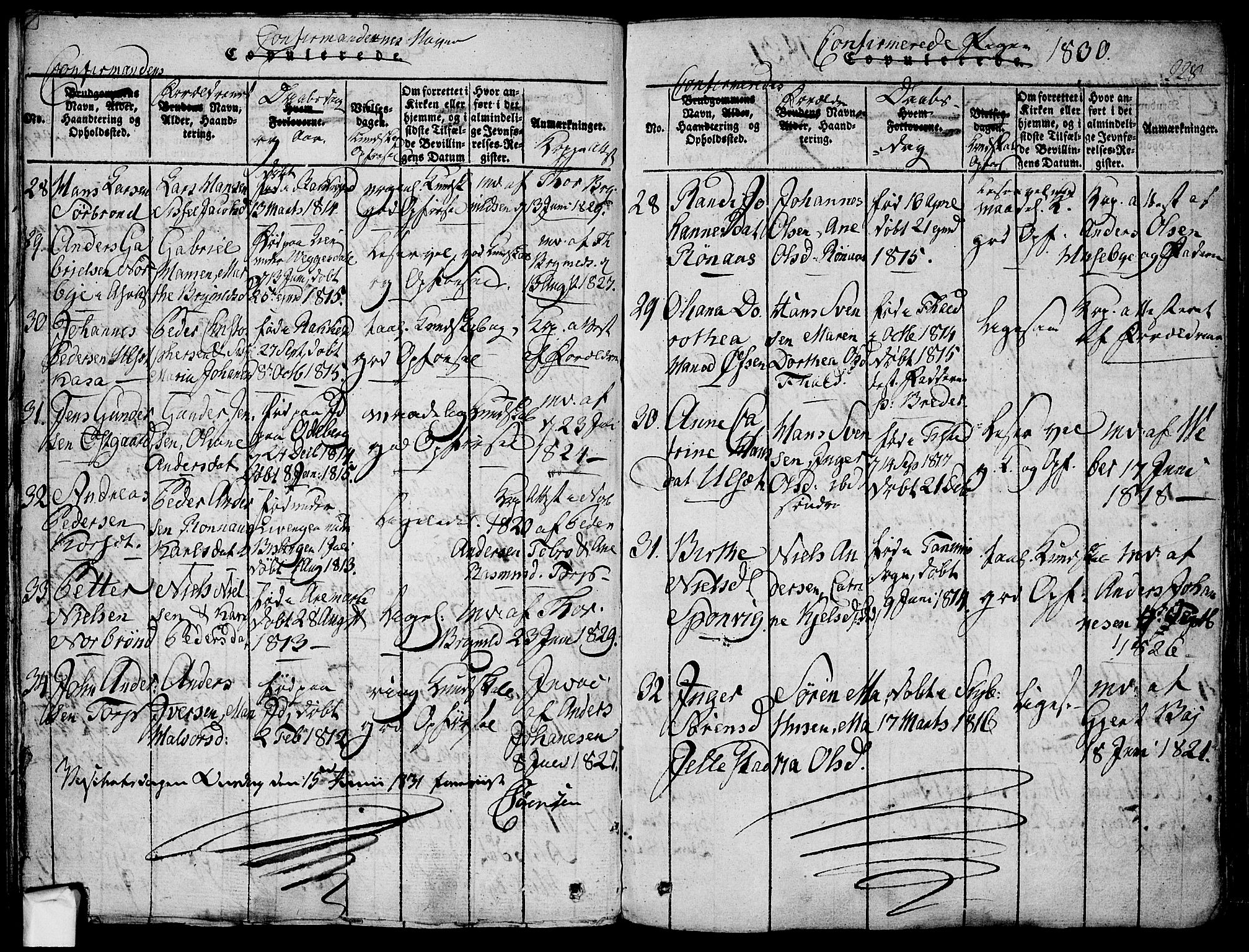 Berg prestekontor Kirkebøker, AV/SAO-A-10902/F/Fa/L0002: Parish register (official) no. I 2, 1815-1831, p. 228