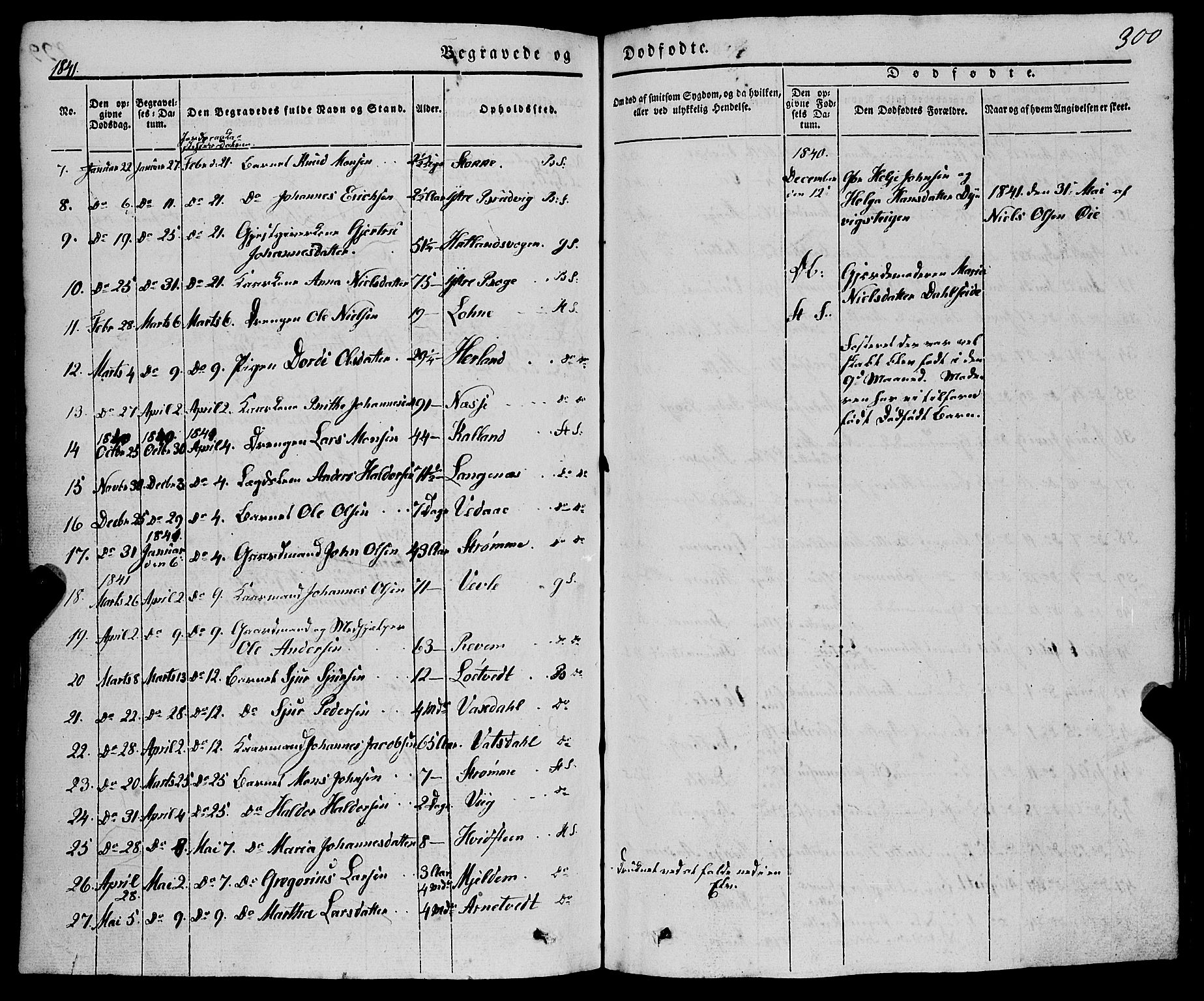 Haus sokneprestembete, SAB/A-75601/H/Haa: Parish register (official) no. A 15, 1838-1847, p. 300