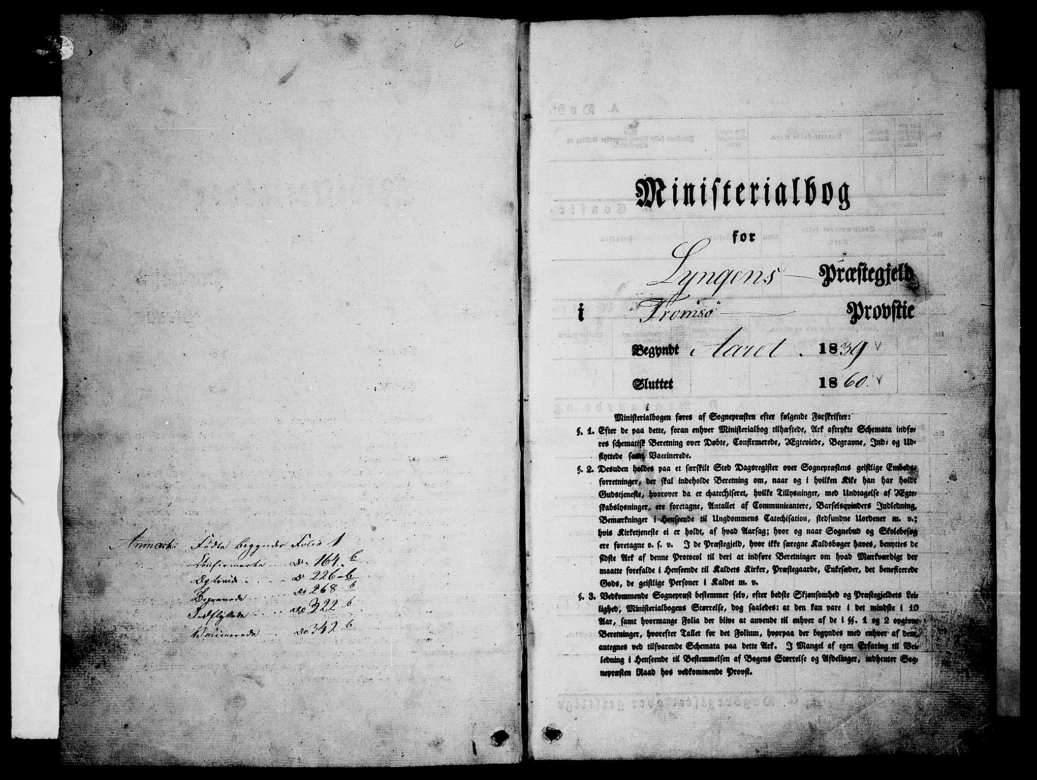 Lyngen sokneprestembete, SATØ/S-1289/H/He/Heb/L0002klokker: Parish register (copy) no. 2, 1839-1860