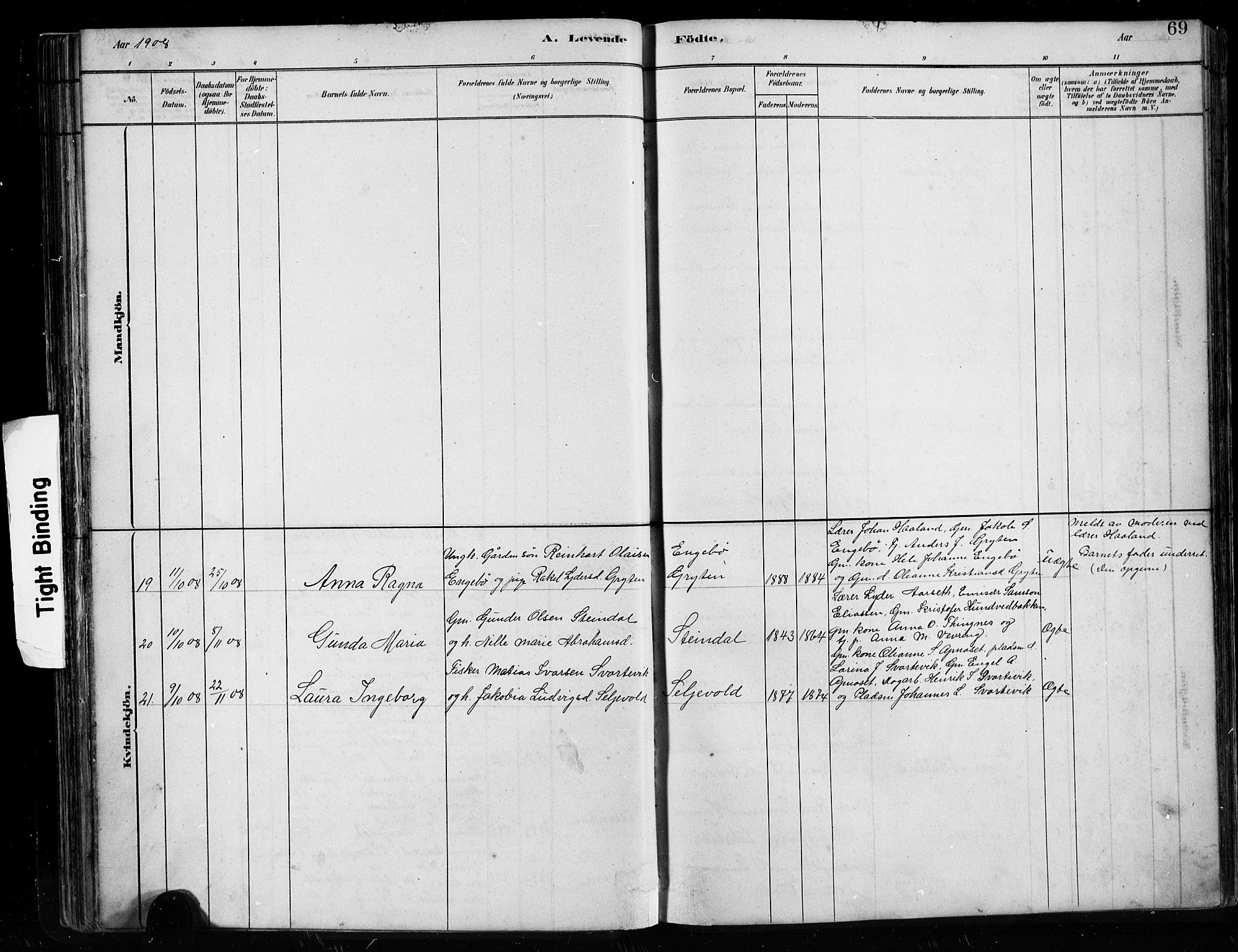 Førde sokneprestembete, SAB/A-79901/H/Hab/Habe/L0001: Parish register (copy) no. E 1, 1881-1920, p. 69