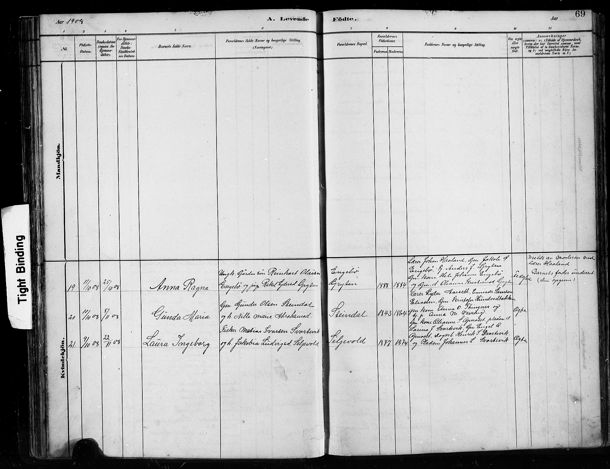 Førde sokneprestembete, AV/SAB-A-79901/H/Hab/Habe/L0001: Parish register (copy) no. E 1, 1881-1920, p. 69