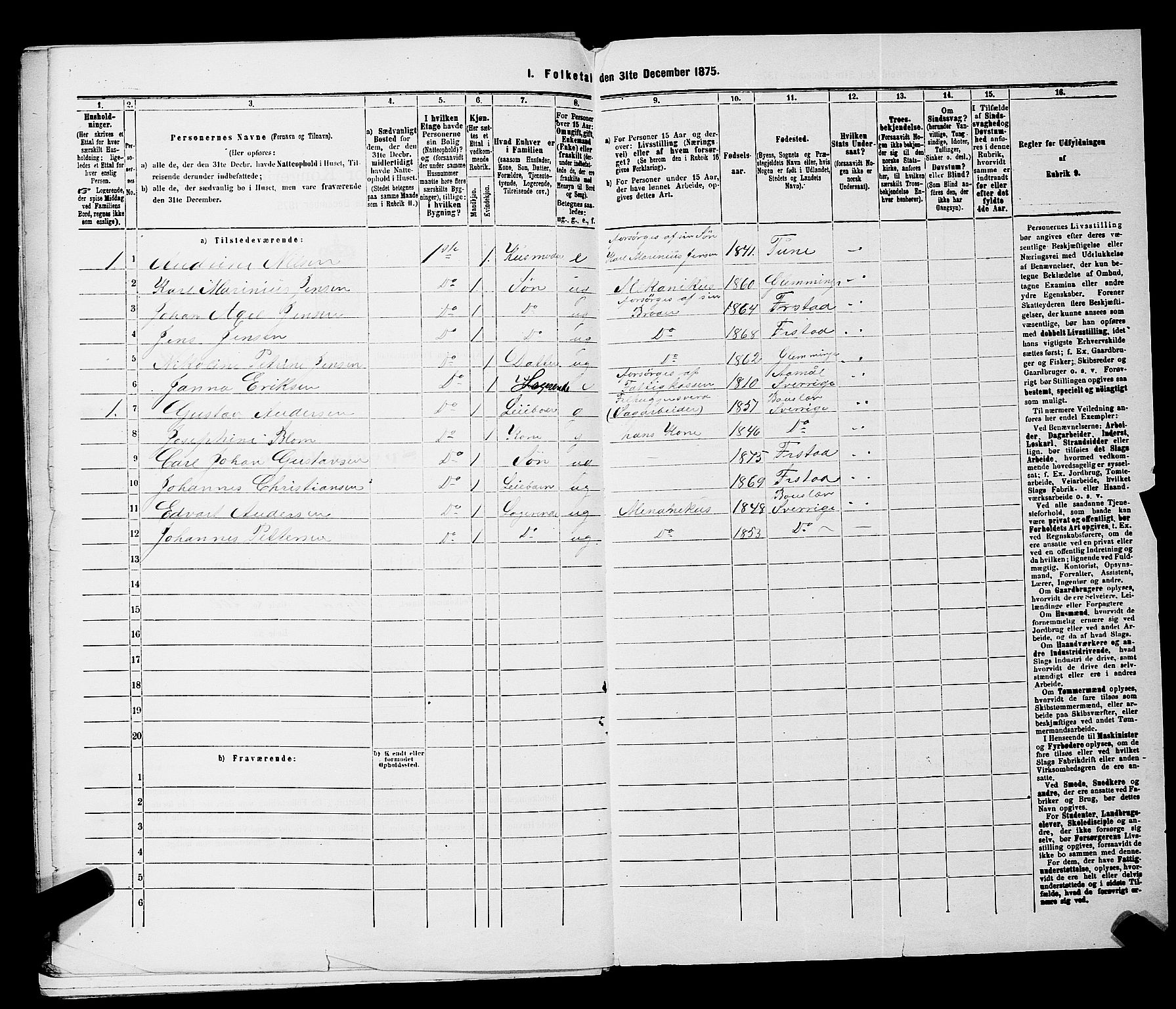 RA, 1875 census for 0103B Fredrikstad/Fredrikstad, 1875, p. 767