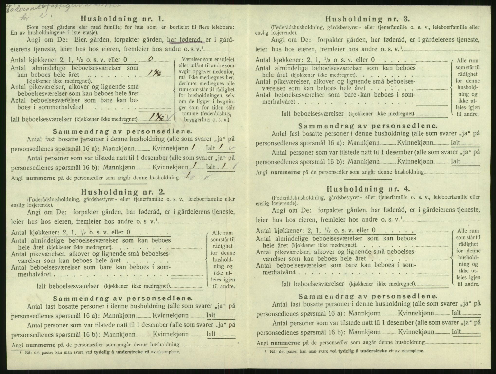 SAT, 1920 census for Velfjord, 1920, p. 40