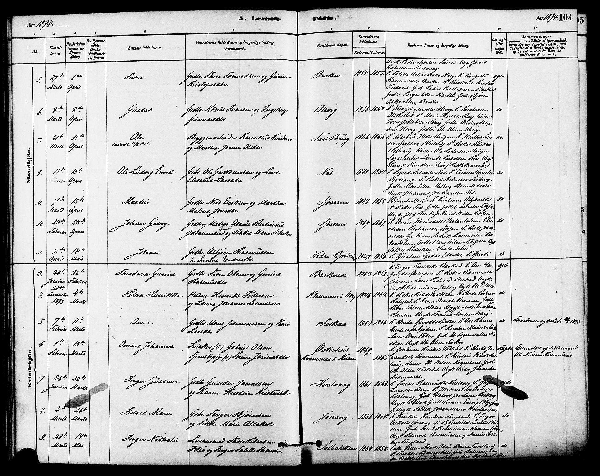 Strand sokneprestkontor, SAST/A-101828/H/Ha/Haa/L0009: Parish register (official) no. A 9, 1877-1908, p. 104