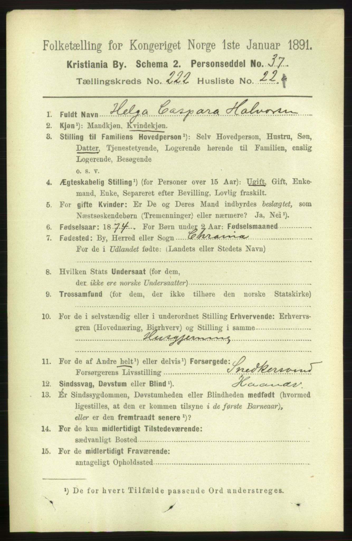 RA, 1891 census for 0301 Kristiania, 1891, p. 134101