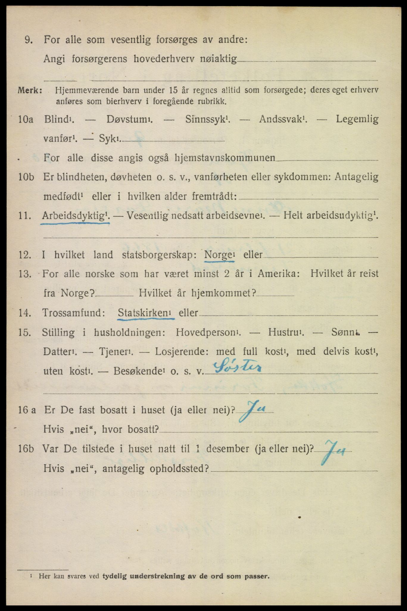 SAK, 1920 census for Fjære, 1920, p. 11718