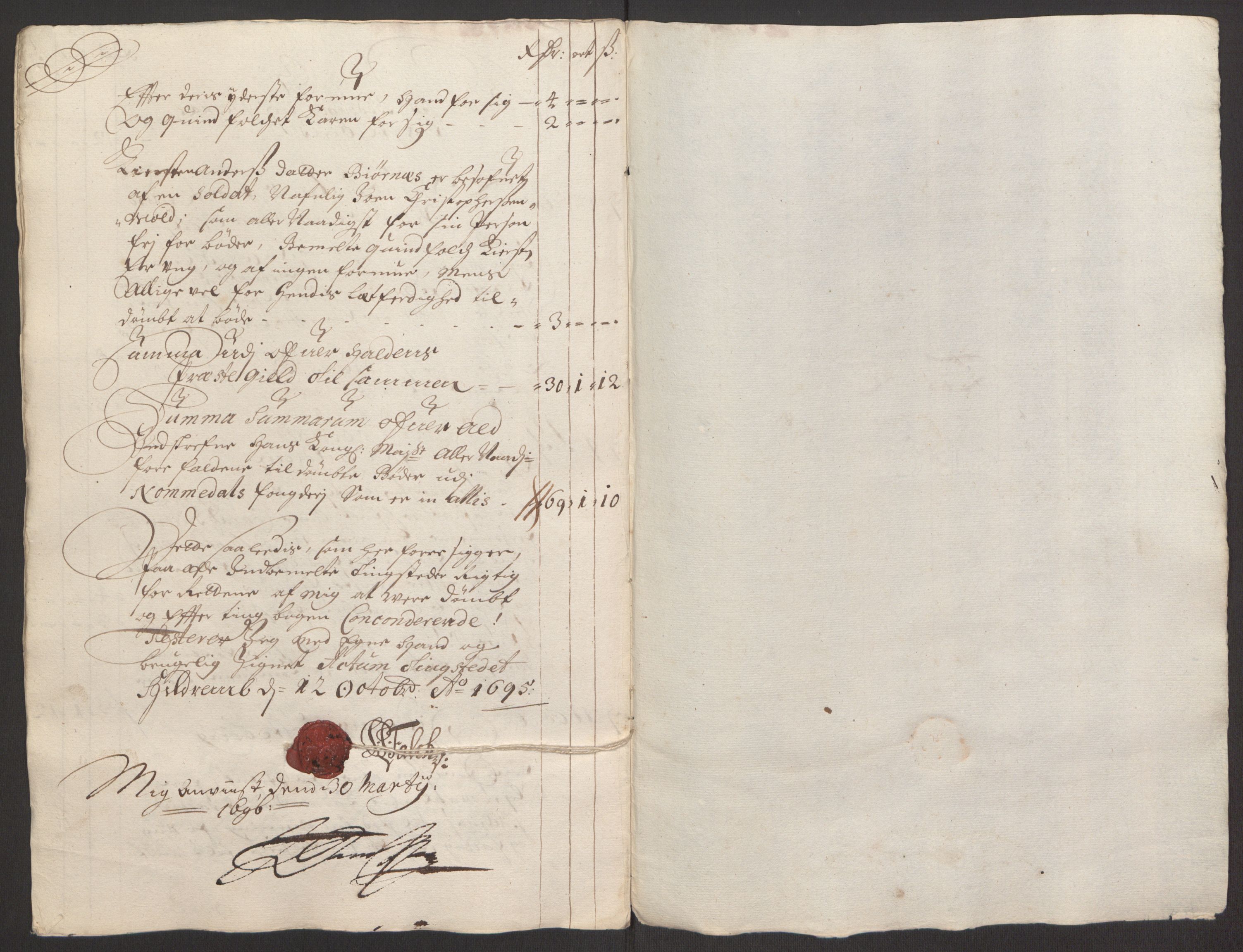 Rentekammeret inntil 1814, Reviderte regnskaper, Fogderegnskap, RA/EA-4092/R64/L4424: Fogderegnskap Namdal, 1692-1695, p. 510