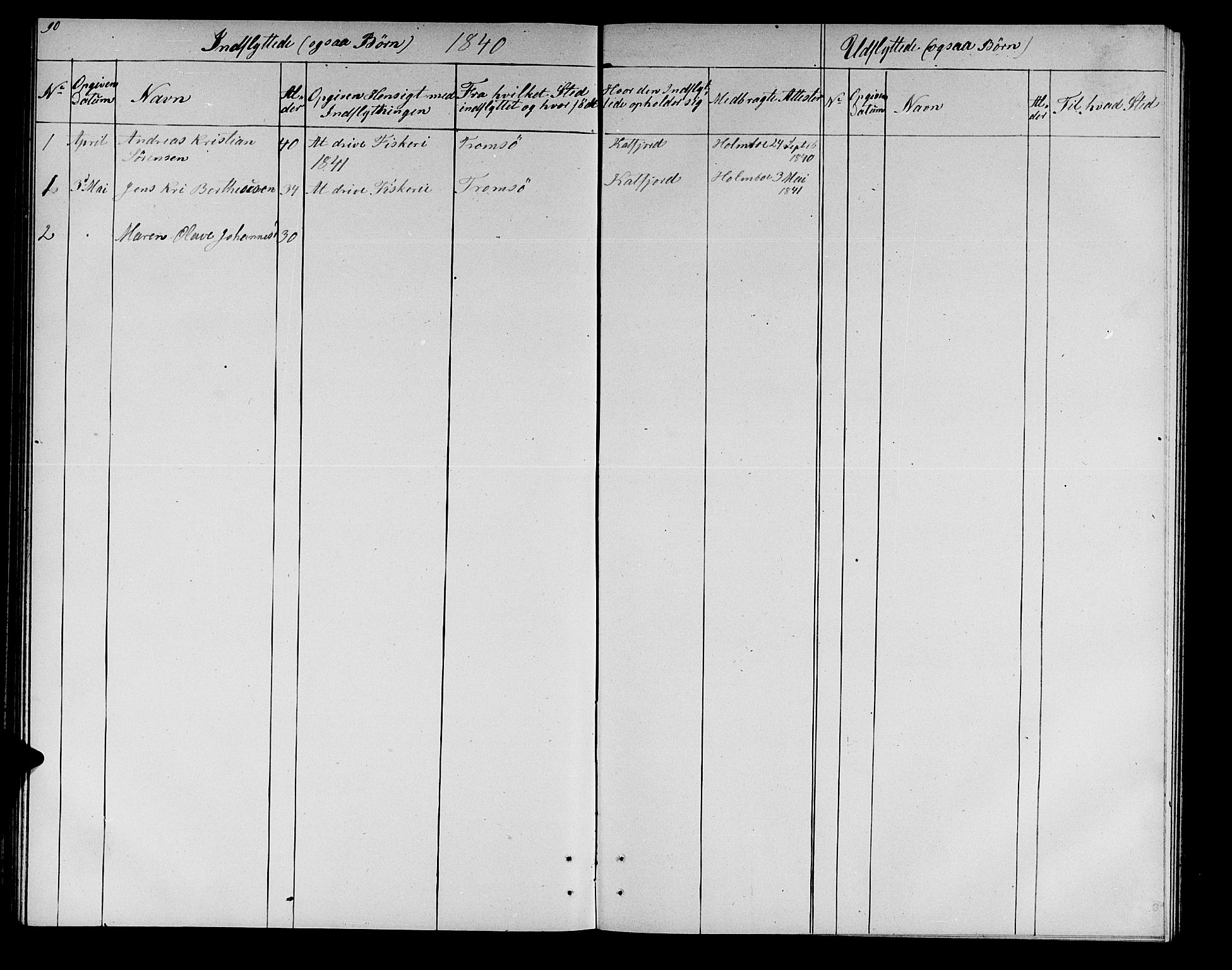 Lenvik sokneprestembete, SATØ/S-1310/H/Ha/Hab/L0019klokker: Parish register (copy) no. 19, 1837-1844, p. 90
