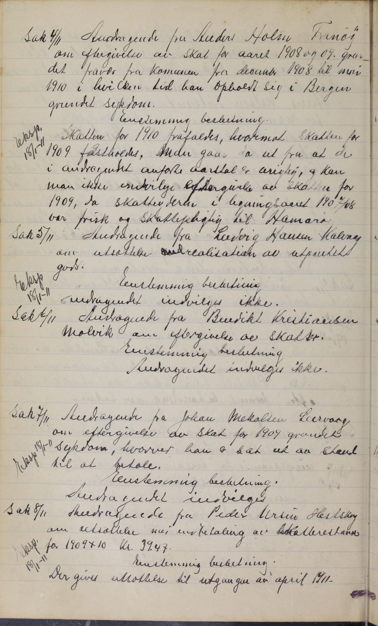 Hamarøy kommune. Formannskapet, AIN/K-18490.150/100/L0002: Møtebok, 1901-1914