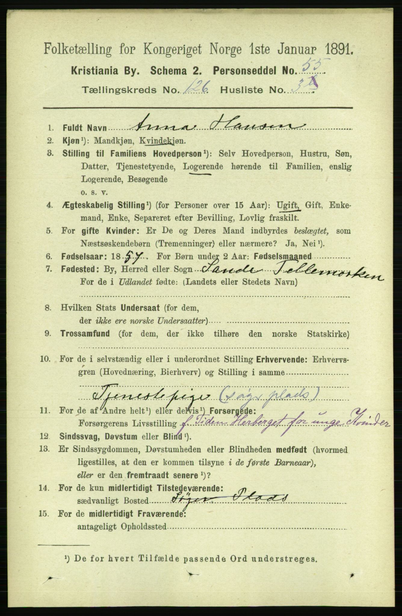 RA, 1891 census for 0301 Kristiania, 1891, p. 67271