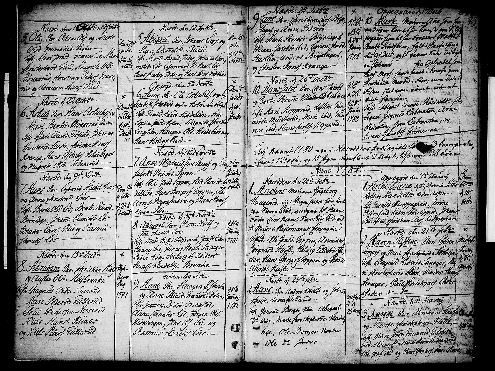 Nesodden prestekontor Kirkebøker, SAO/A-10013/F/Fa/L0004: Parish register (official) no. I 4, 1780-1792, p. 4