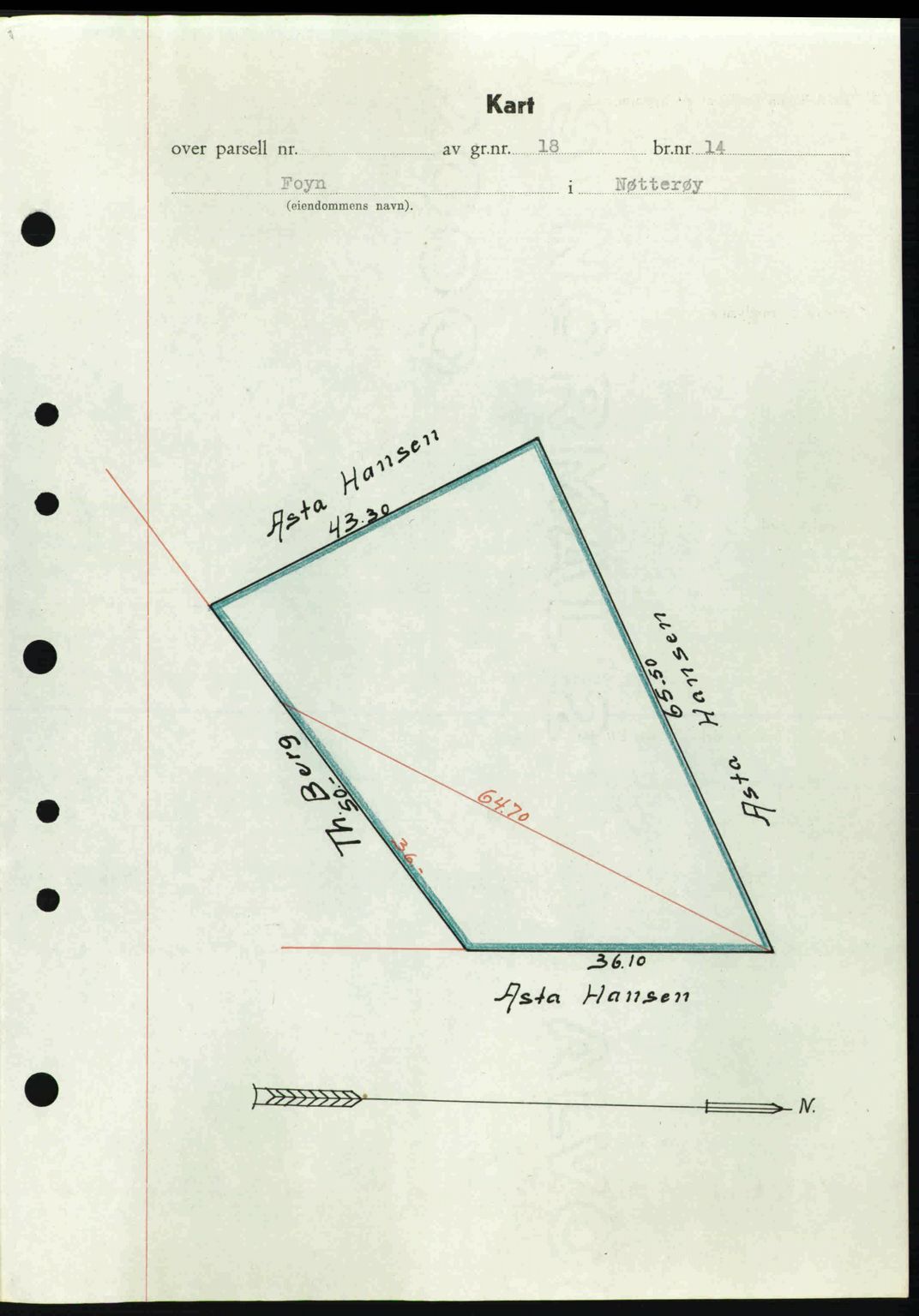 Tønsberg sorenskriveri, AV/SAKO-A-130/G/Ga/Gaa/L0014: Mortgage book no. A14, 1943-1944, Diary no: : 2418/1943