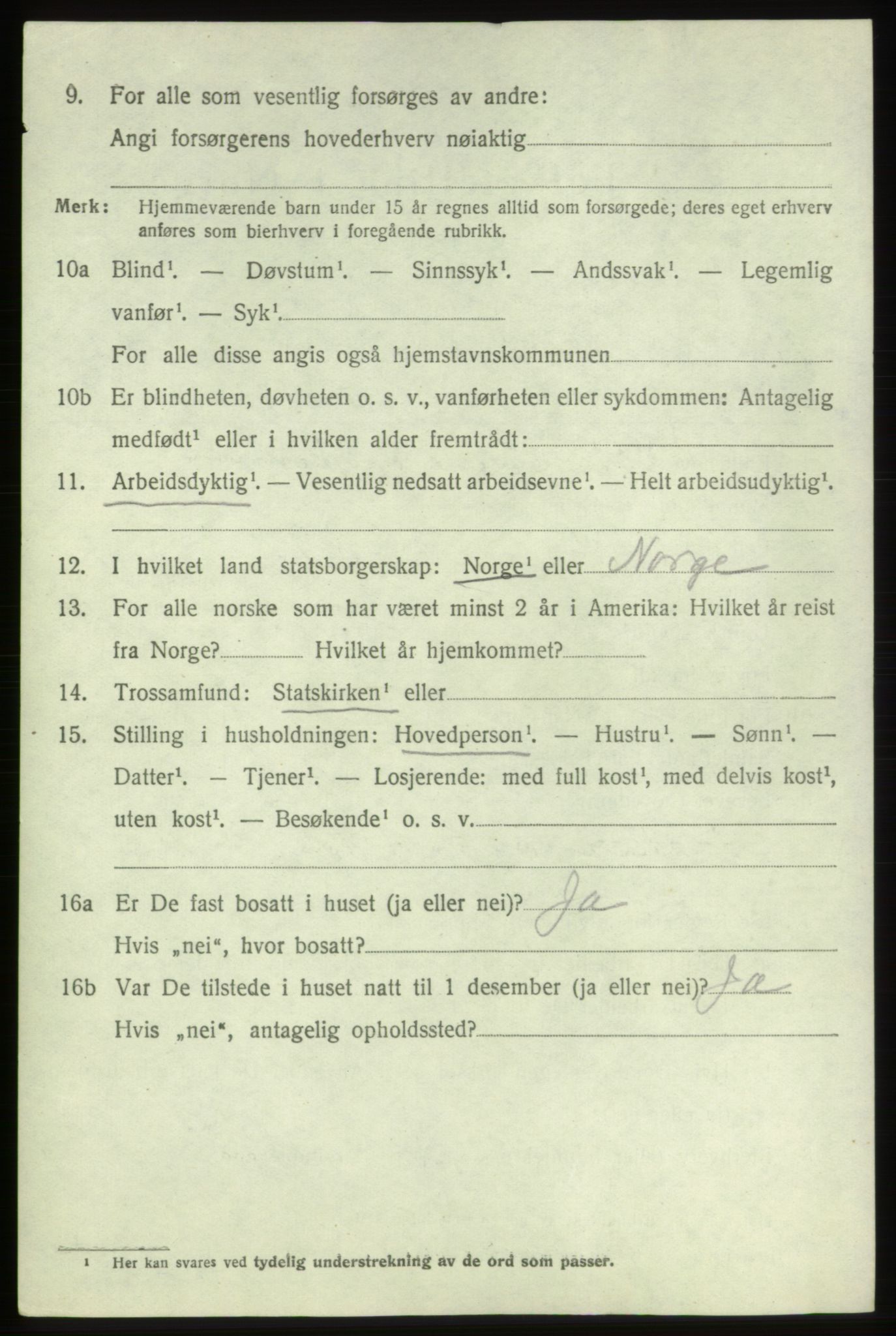 SAB, 1920 census for Bremnes, 1920, p. 7577