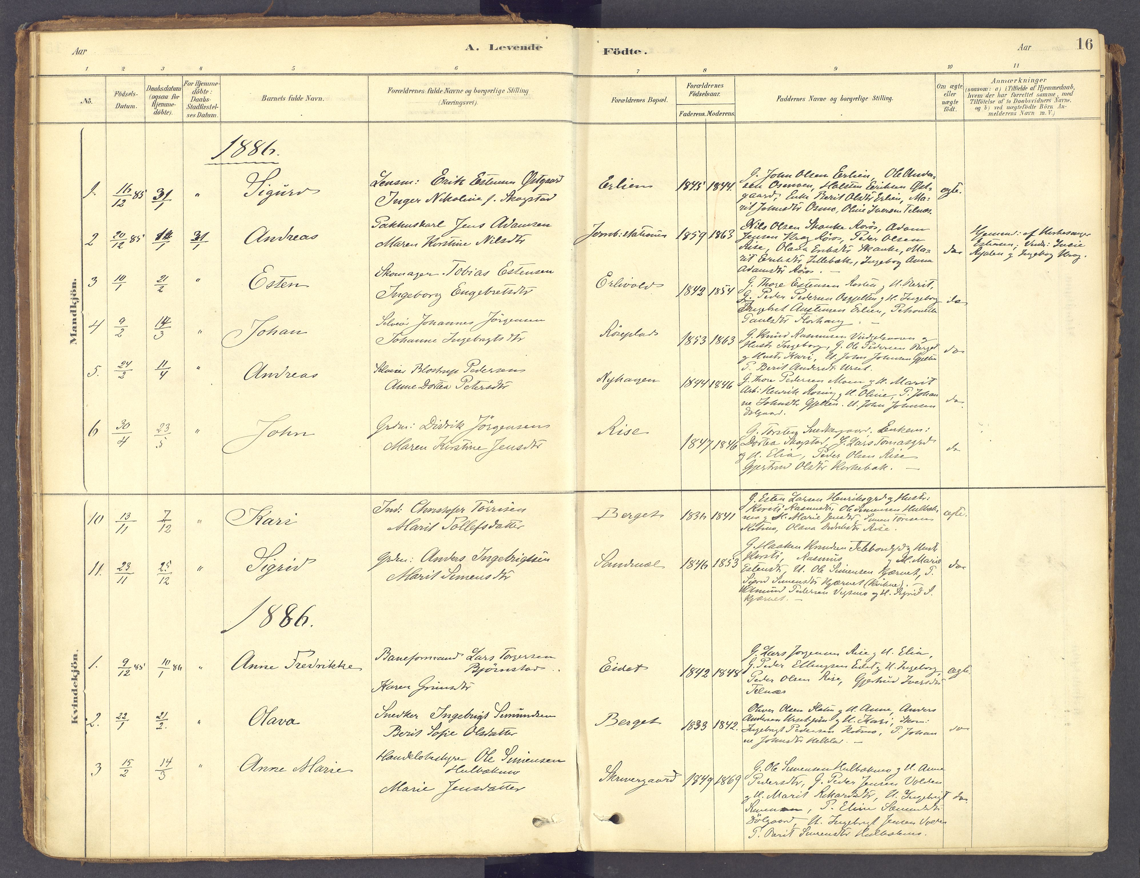 Tolga prestekontor, SAH/PREST-062/K/L0011: Parish register (official) no. 11, 1877-1920, p. 16
