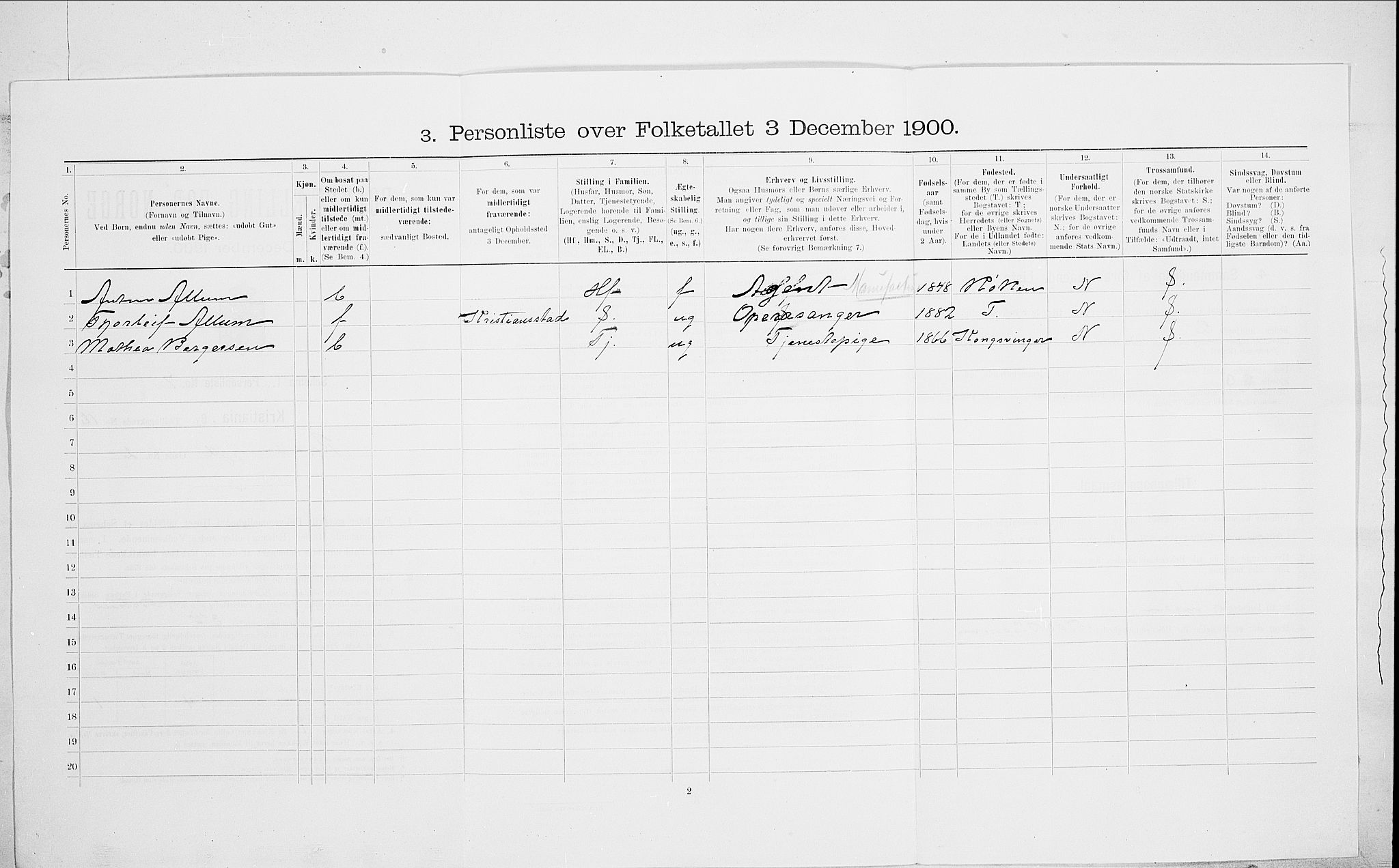 SAO, 1900 census for Kristiania, 1900, p. 75336