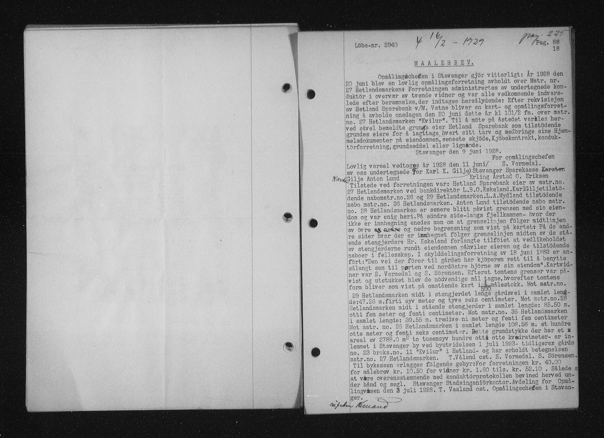 Stavanger byfogd, AV/SAST-A-101408/001/4/41/410/410BB/L0055: Mortgage book no. 43, 1928-1929, Deed date: 16.02.1929