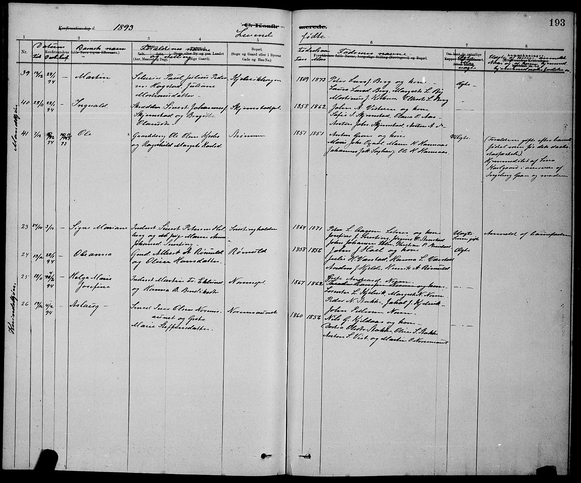 Ministerialprotokoller, klokkerbøker og fødselsregistre - Nord-Trøndelag, SAT/A-1458/730/L0301: Parish register (copy) no. 730C04, 1880-1897, p. 193