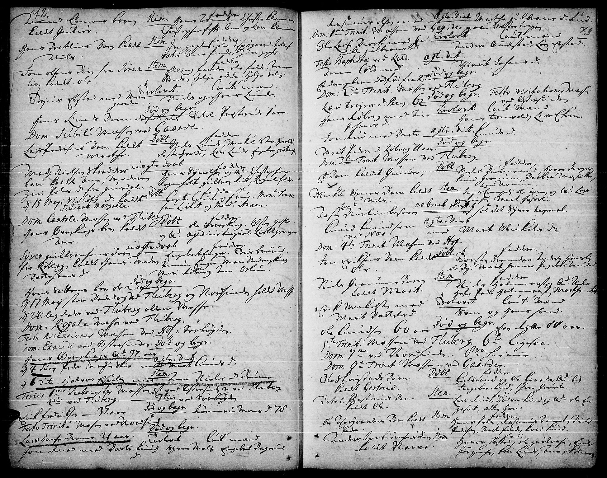 Land prestekontor, AV/SAH-PREST-120/H/Ha/Haa/L0001: Parish register (official) no. 1, 1708-1732, p. 72-73