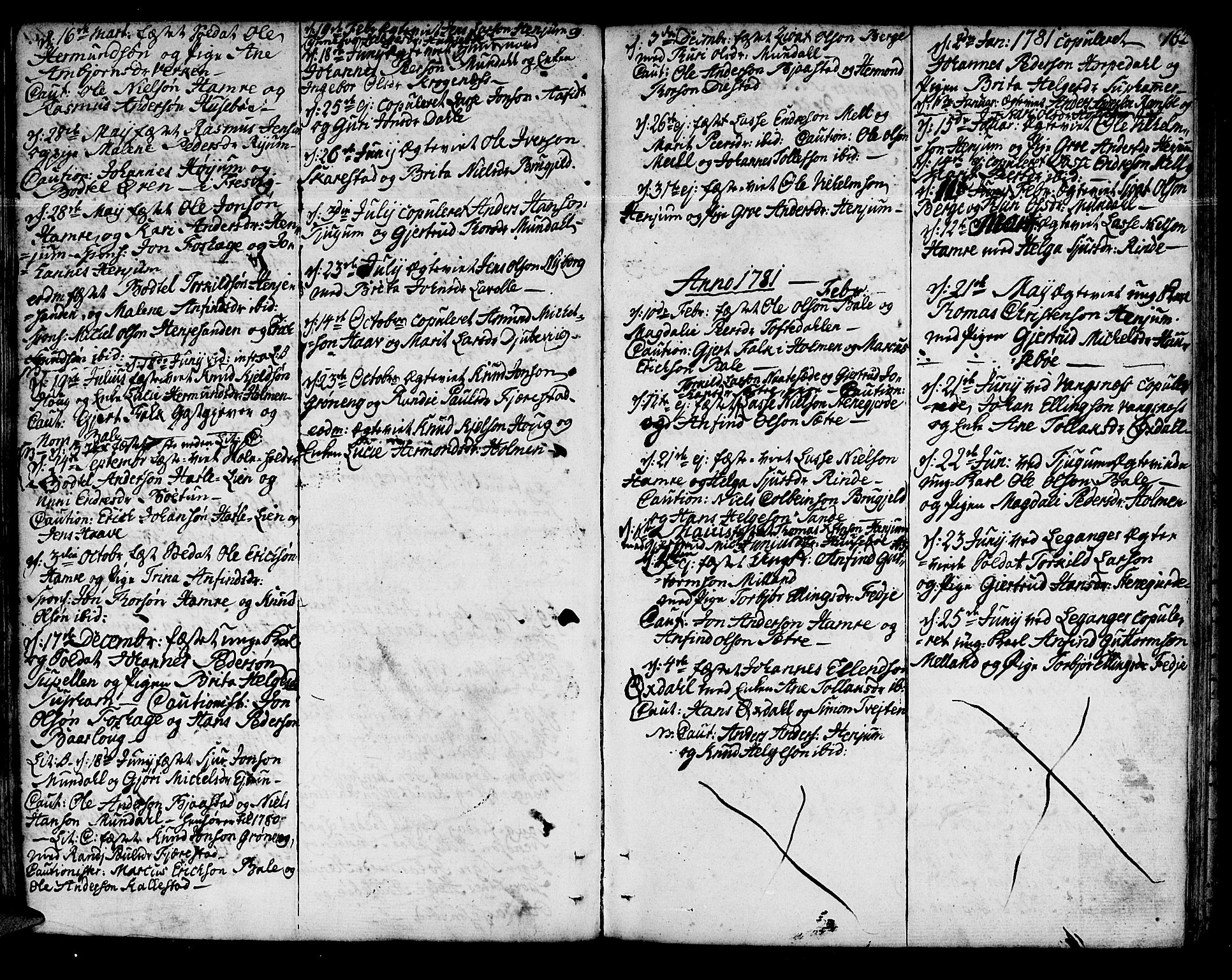 Leikanger sokneprestembete, AV/SAB-A-81001/H/Haa/Haaa/L0004: Parish register (official) no. A 4, 1770-1791, p. 162