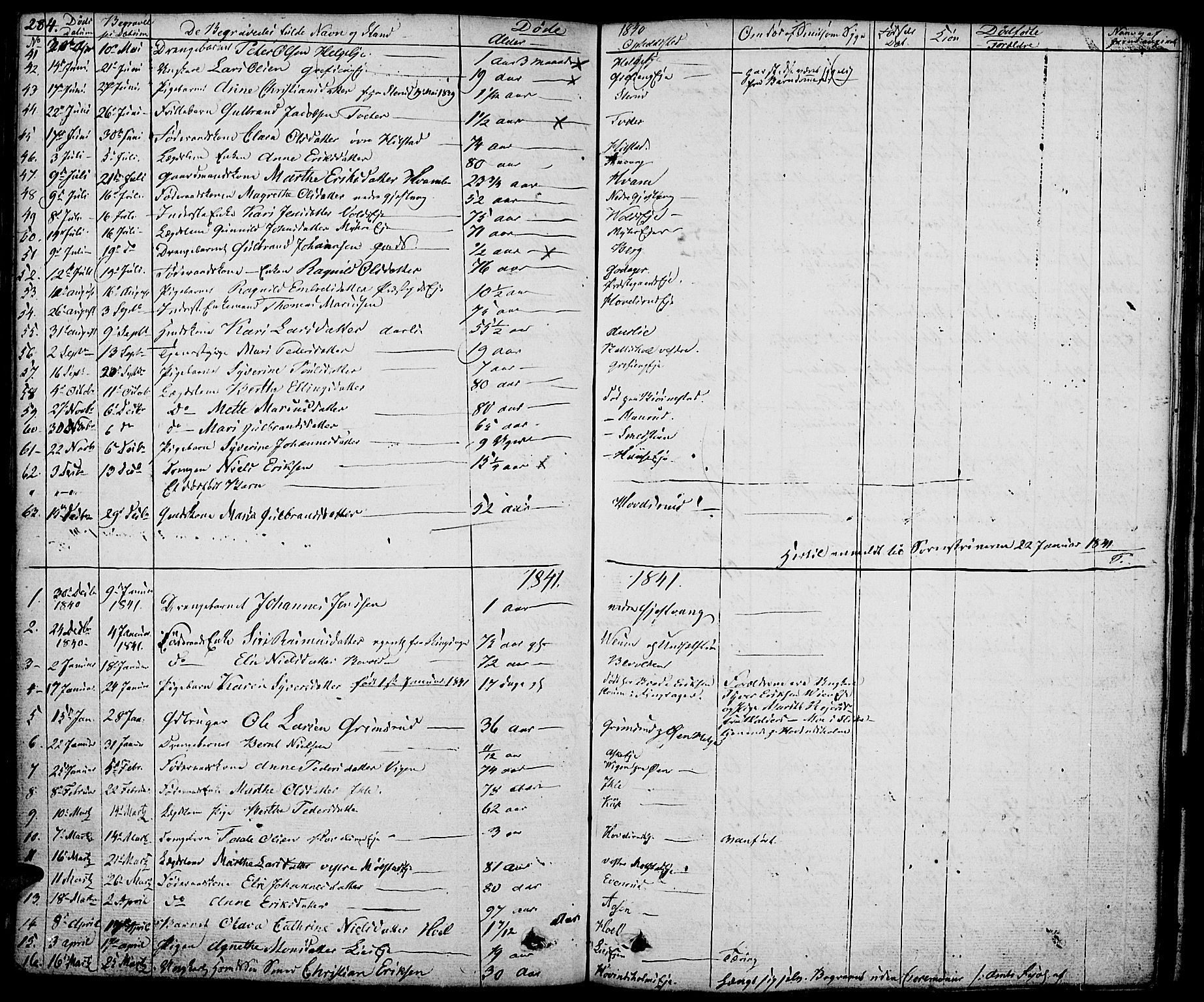 Nes prestekontor, Hedmark, AV/SAH-PREST-020/K/Ka/L0003: Parish register (official) no. 3, 1827-1851, p. 284