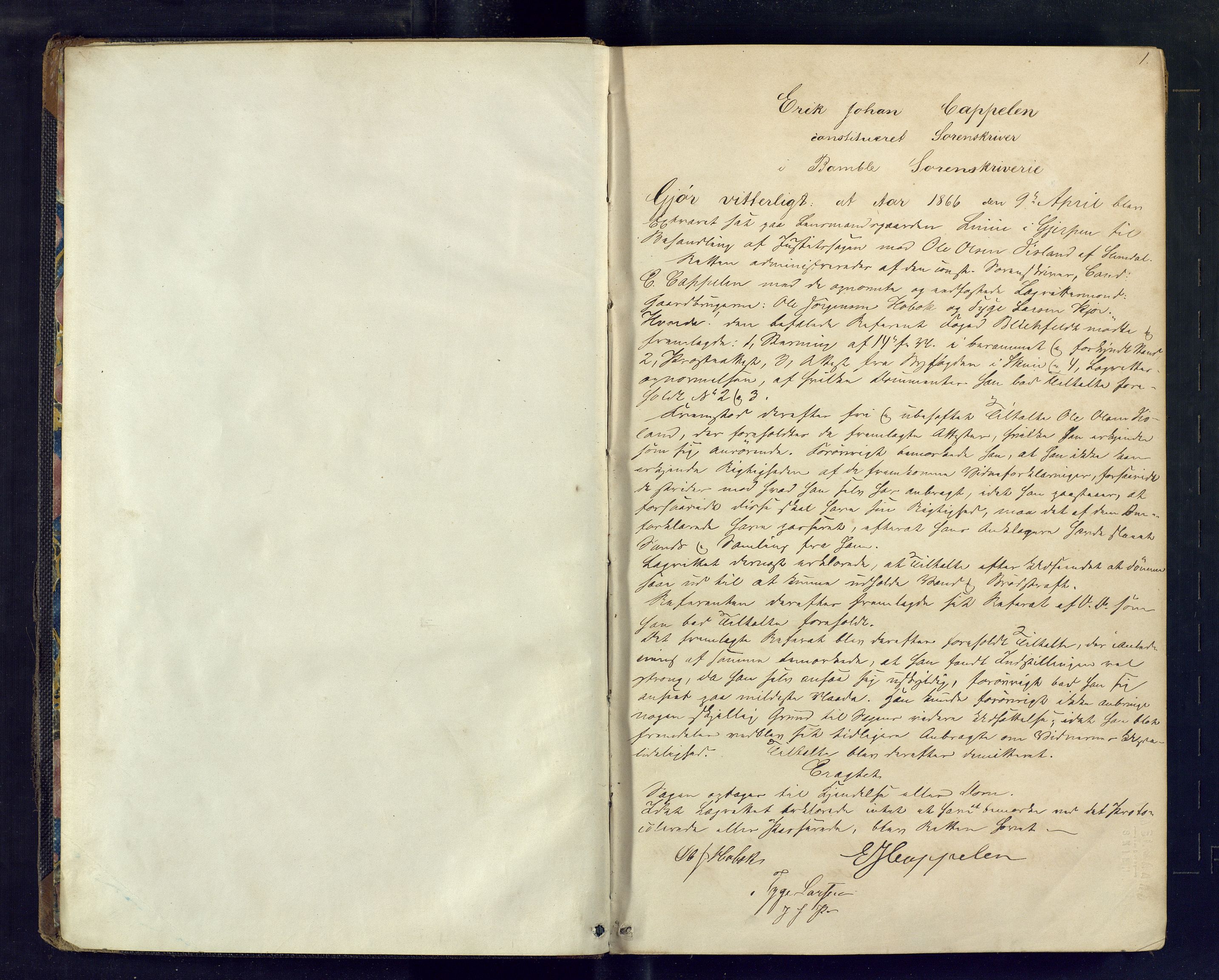Gjerpen sorenskriveri, AV/SAKO-A-216/F/Fb/L0003: Ekstrarettsprotokoll, 1866-1870, p. 0-1