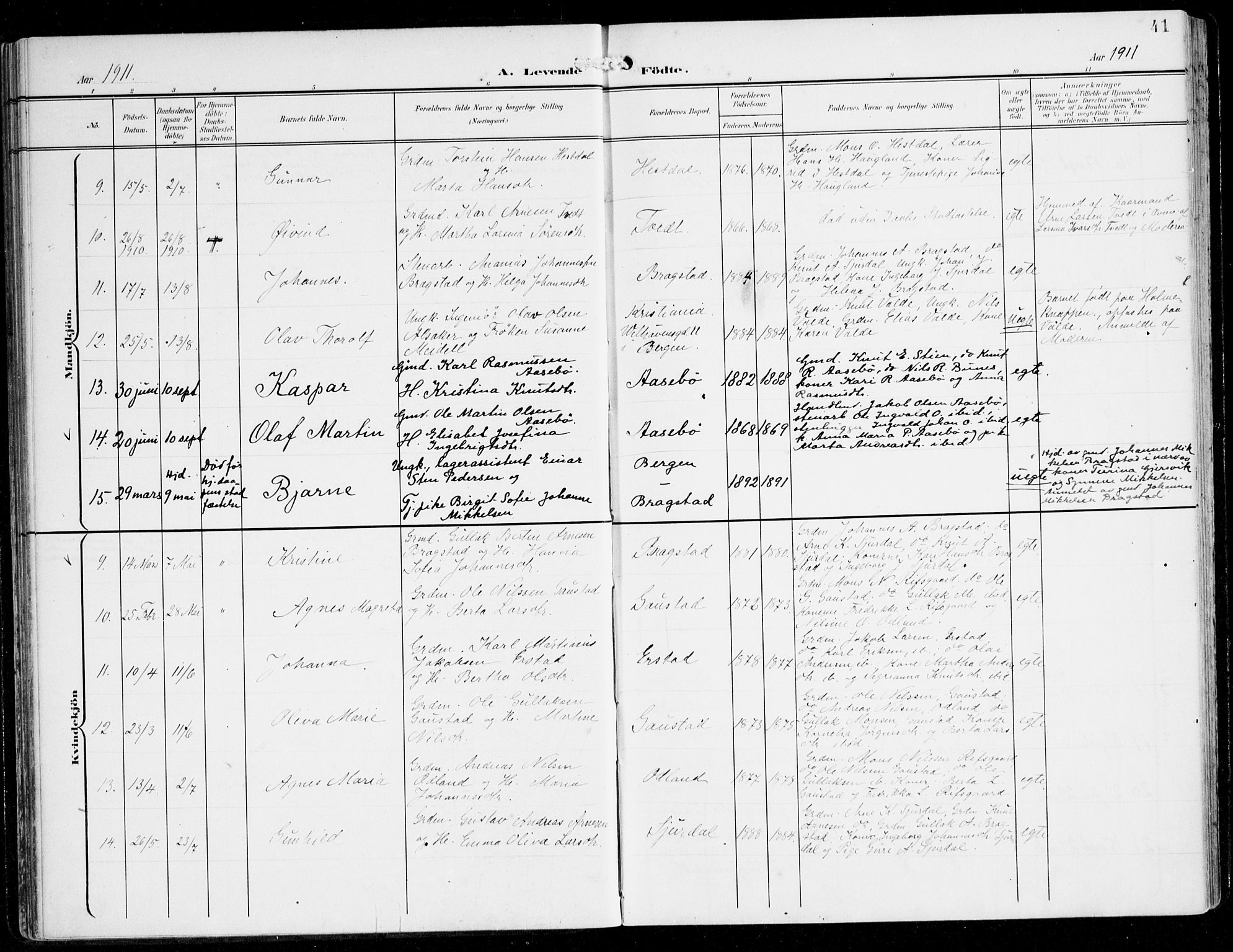 Alversund Sokneprestembete, AV/SAB-A-73901/H/Ha/Haa/Haac/L0002: Parish register (official) no. C 2, 1901-1921, p. 41