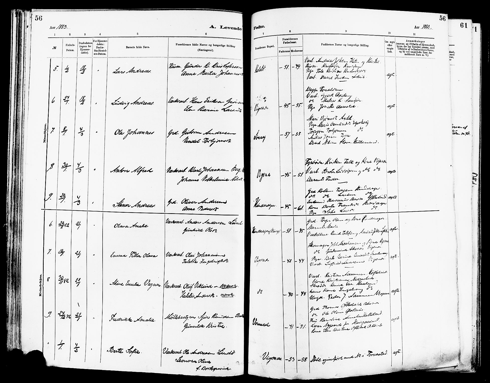 Avaldsnes sokneprestkontor, AV/SAST-A -101851/H/Ha/Haa/L0014: Parish register (official) no. A 14, 1880-1889, p. 56